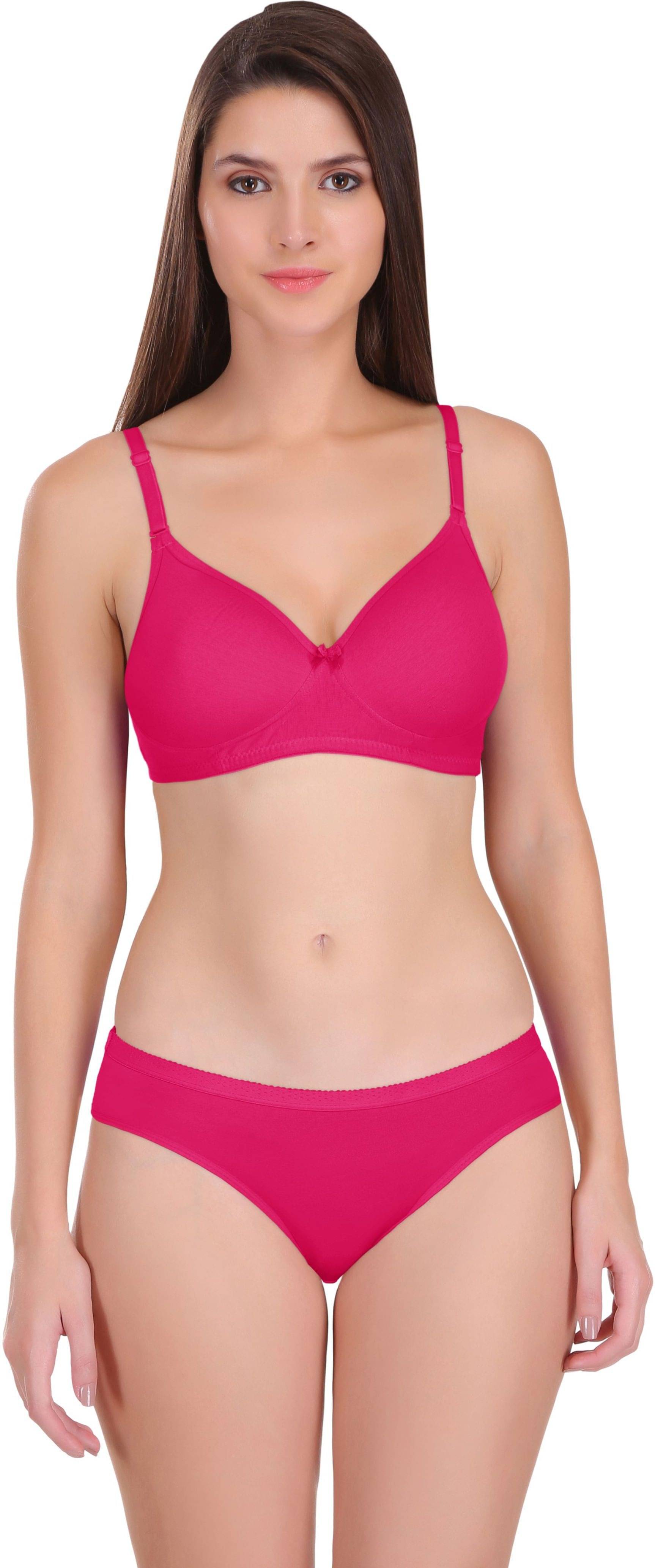    			Featherline Pack of 1 Polyester Bra & Panty Set For Women ( Magenta )