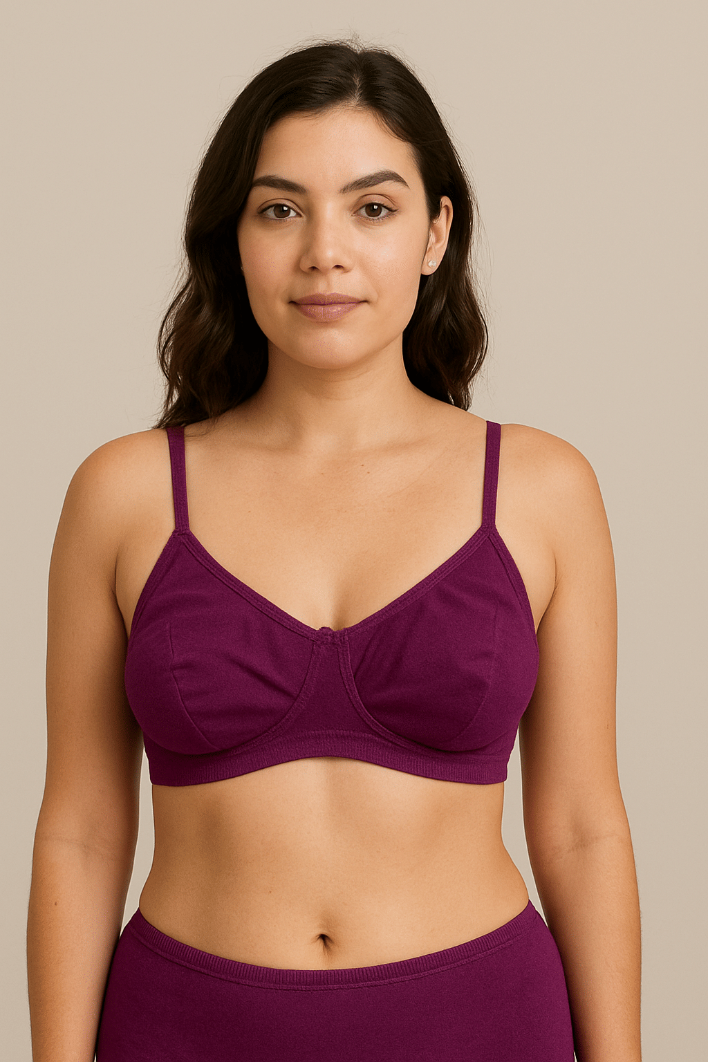HERBLOURE Pack of 1 Cotton Lightly Padded T-Shirt Bra For Women ( Purple ) HERBLOURE Pack of 1 Cotton Lightly Padded T-Shirt Bra For Women ( Purple )