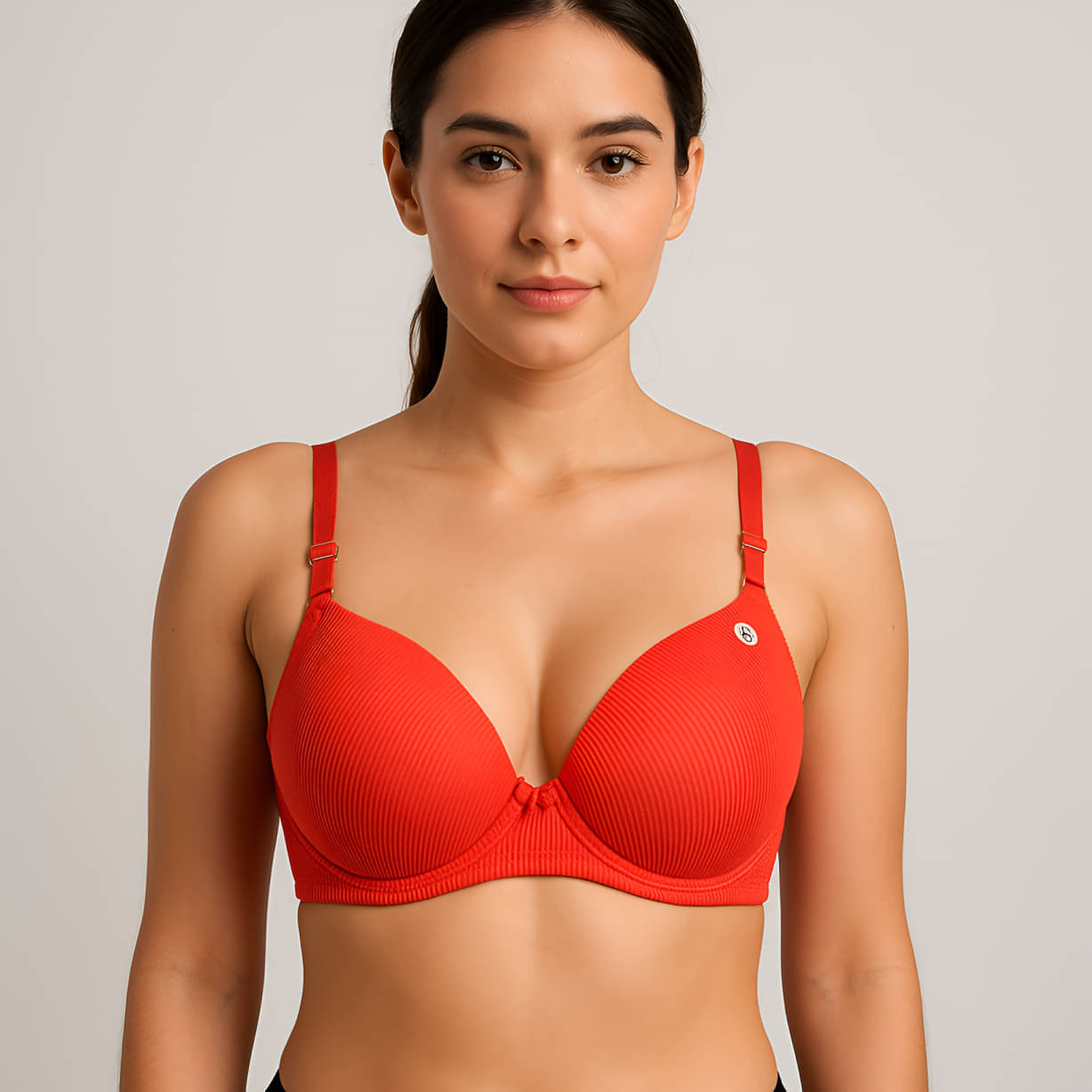     			HERBLOURE Pack of 1 Cotton Blend Lightly Padded Push Up Bra For Women ( Red )