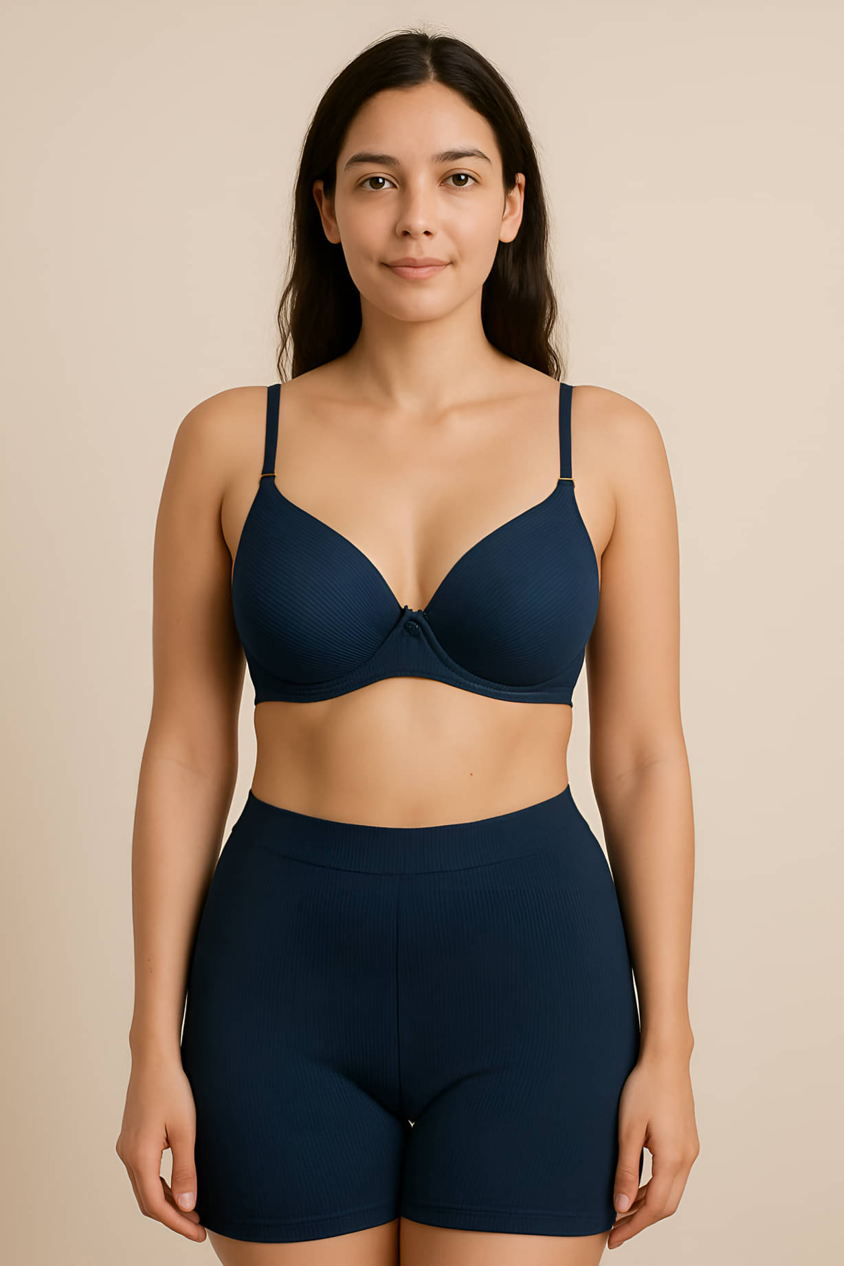     			HERBLOURE Pack of 1 Cotton Blend Lightly Padded Push Up Bra For Women ( Navy Blue )