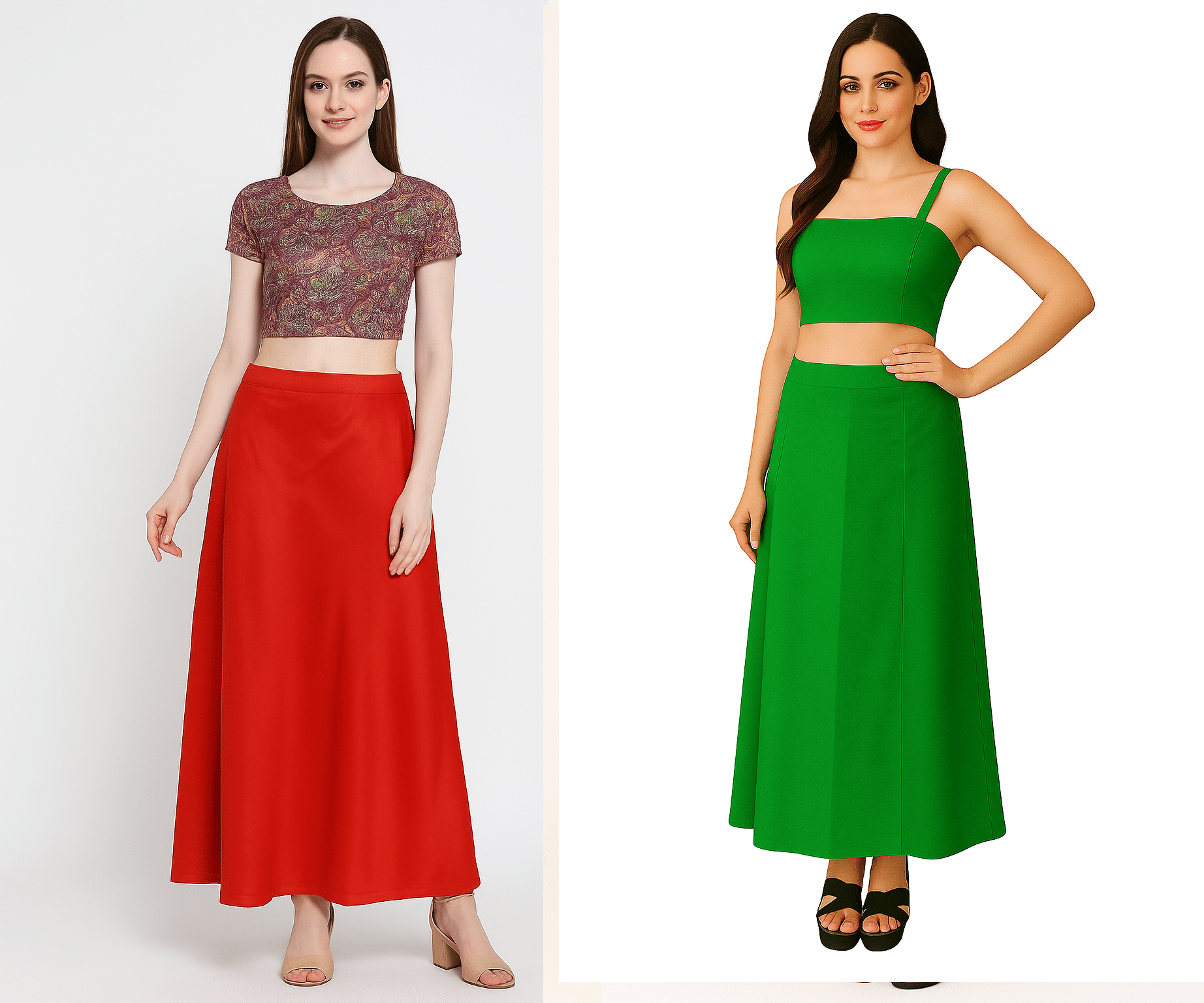     			JTG enterprises Multicoloured Cotton Petticoat - Pack of 2