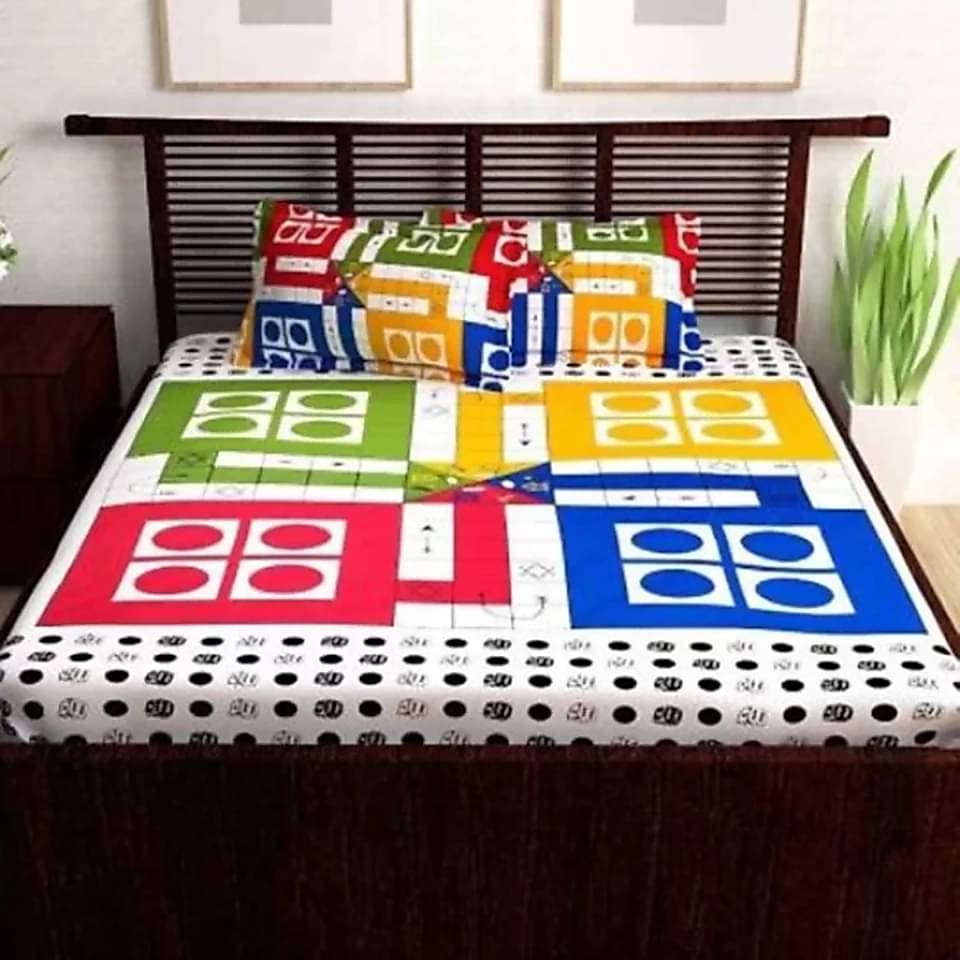     			K.D.PRINTS Cotton 1 Double Bedsheet with 2 Pillow Covers ( Multicolor )
