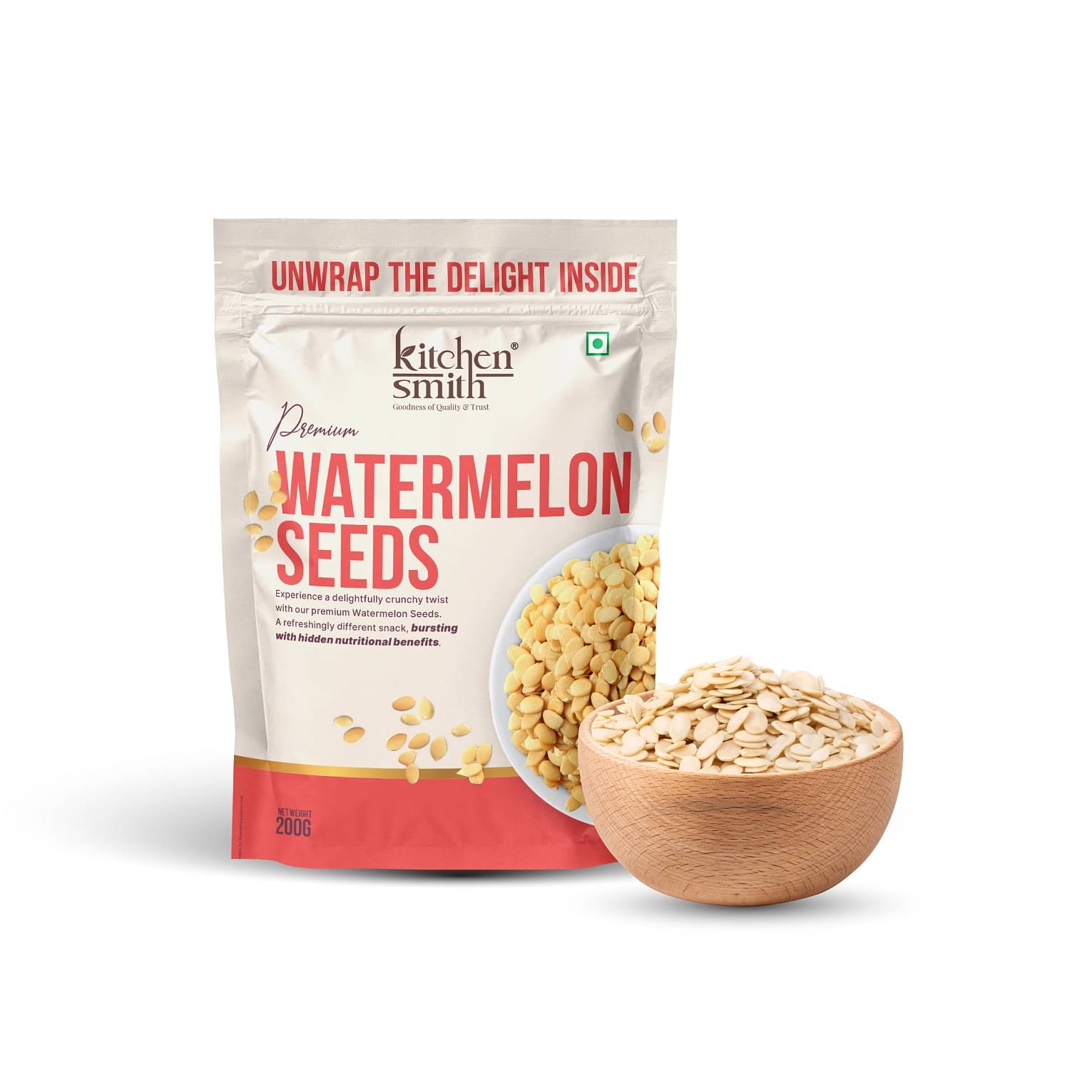     			KITCHENSMITH Premium Watermelon Seeds Nutrient-Rich Protein Snack For Daily Boost 200gm (Pack of 1)