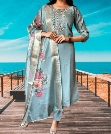 KRISHNA ENTERPRISE Women Cotton Blend Embroidered A-line Kurti With Salwar ( Peach ) KRISHNA ENTERPRISE Women Cotton Blend Embroidered A-line Kurti With Salwar ( Peach )