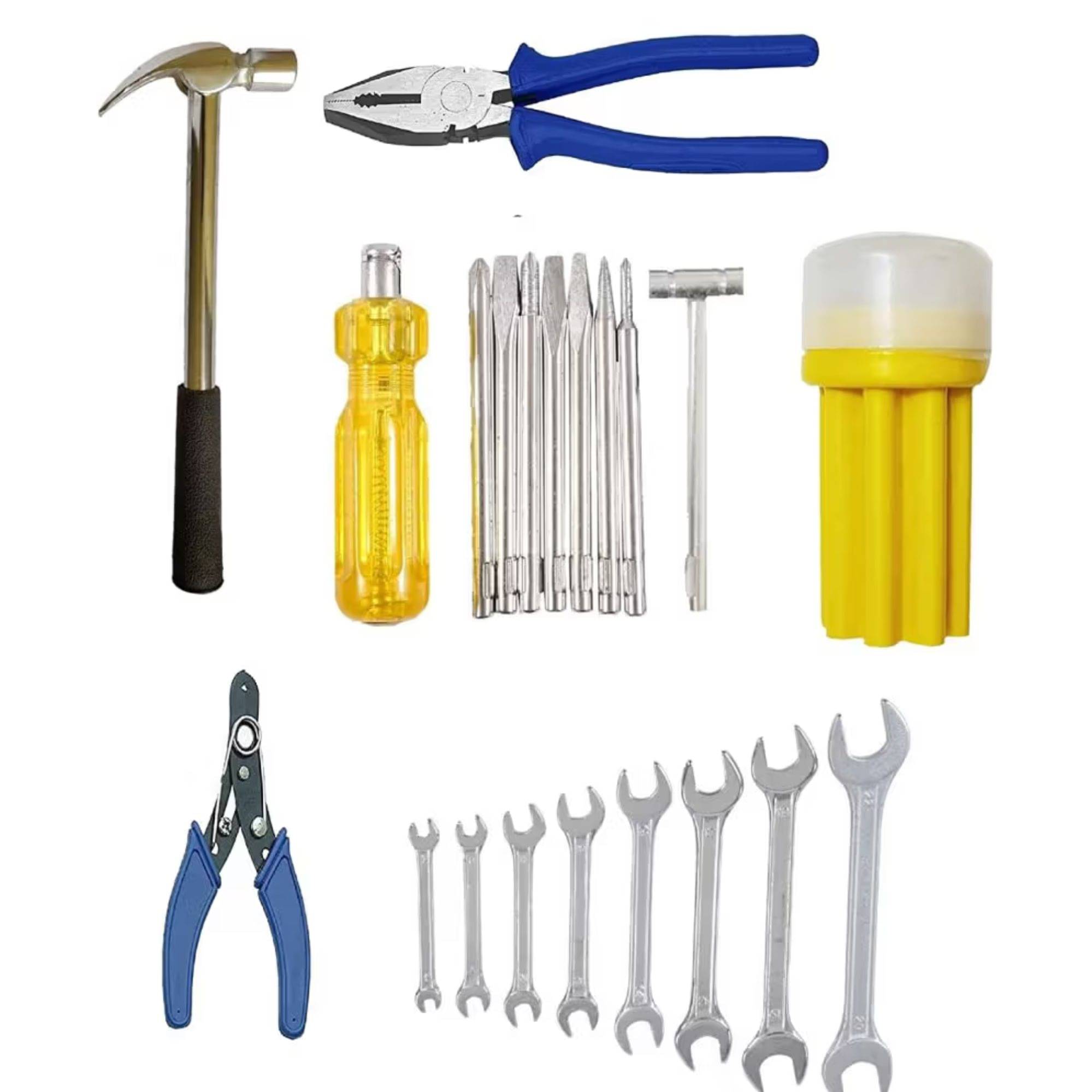 Kadio Hand Tool Kit, Set of 20 Pieces with 8" Combination Plier, 8" Claw Hammer , Wire Cutter, Double End Open Spanner Set of 8 Pcs and 8 Pc Screwdriver Set(Set of 5) Kadio Hand Tool Kit, Set of 20 Pieces with 8" Combination Plier, 8" Claw Hammer , Wire Cutter, Double End Open Spanner Set of 8 Pcs and 8 Pc Screwdriver Set(Set of 5)