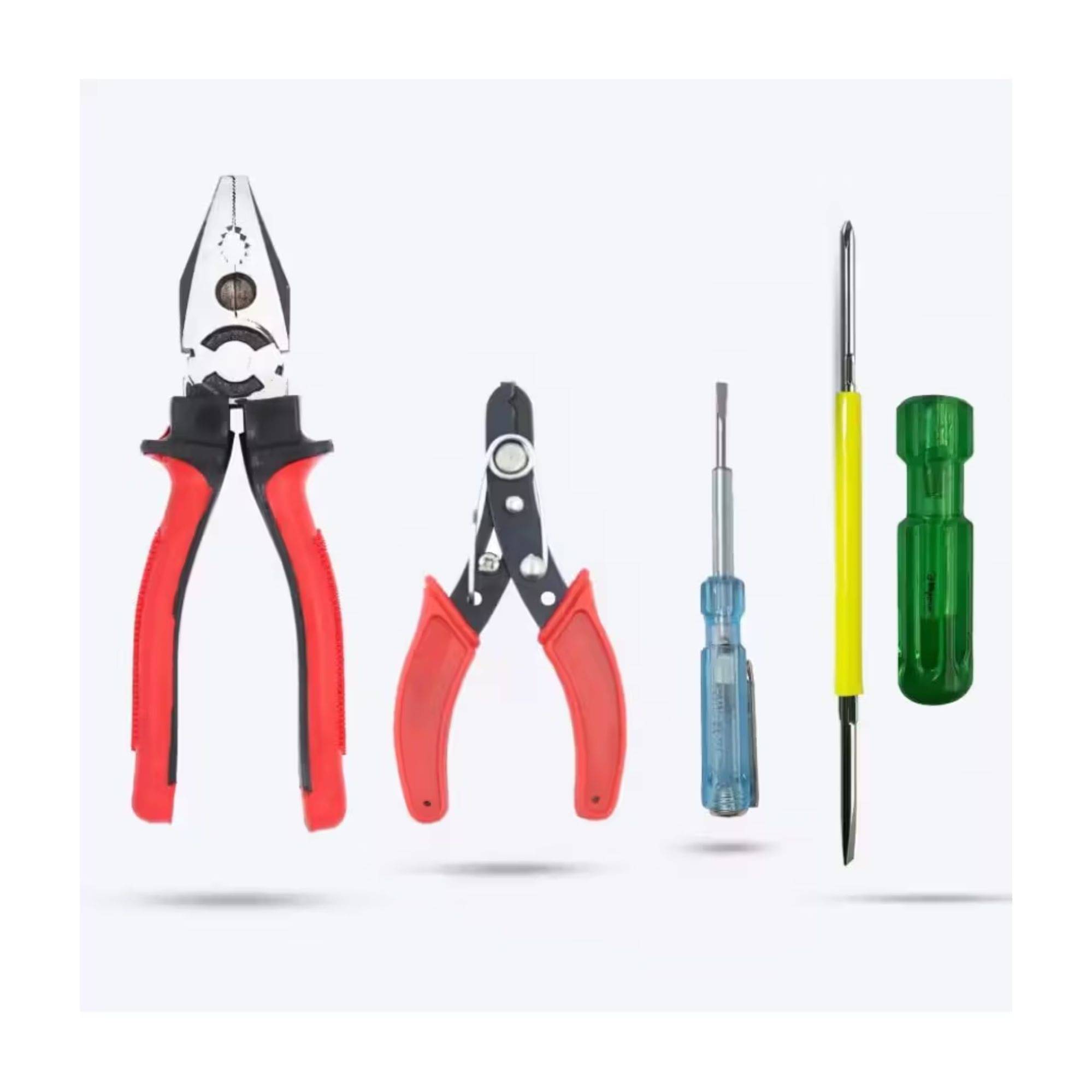 Kadio-Tools Hardware 8"inch Lineman Plier with Wire Cutter,Line Tester, 2in1 Screwdriver Hand Tool Kit (4 Tools) Kadio-Tools Hardware 8"inch Lineman Plier with Wire Cutter,Line Tester, 2in1 Screwdriver Hand Tool Kit (4 Tools)