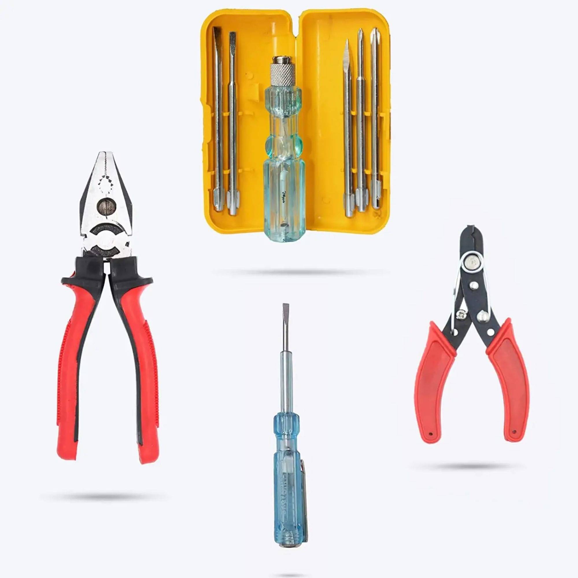 Kadio-Tools Hardware Socket Wrench Hand Tool Kit (5pcs Screwdriver Kit,8inch Plier,Tester & Wire Cutter) Kadio-Tools Hardware Socket Wrench Hand Tool Kit (5pcs Screwdriver Kit,8inch Plier,Tester & Wire Cutter)