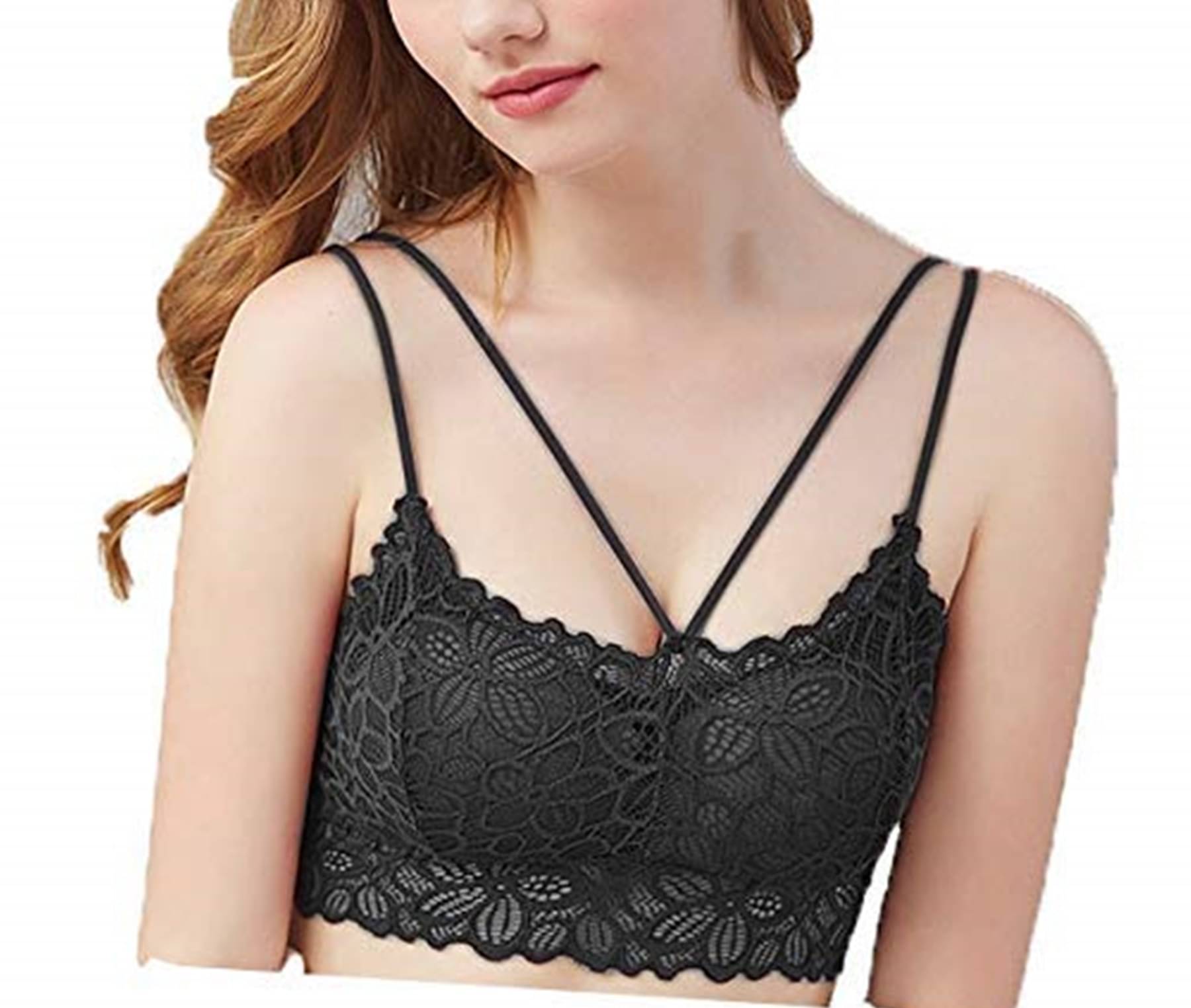     			Kamini Pack of 1 Lace Lightly Padded Bralette Bra For Women ( Multicolor2 )