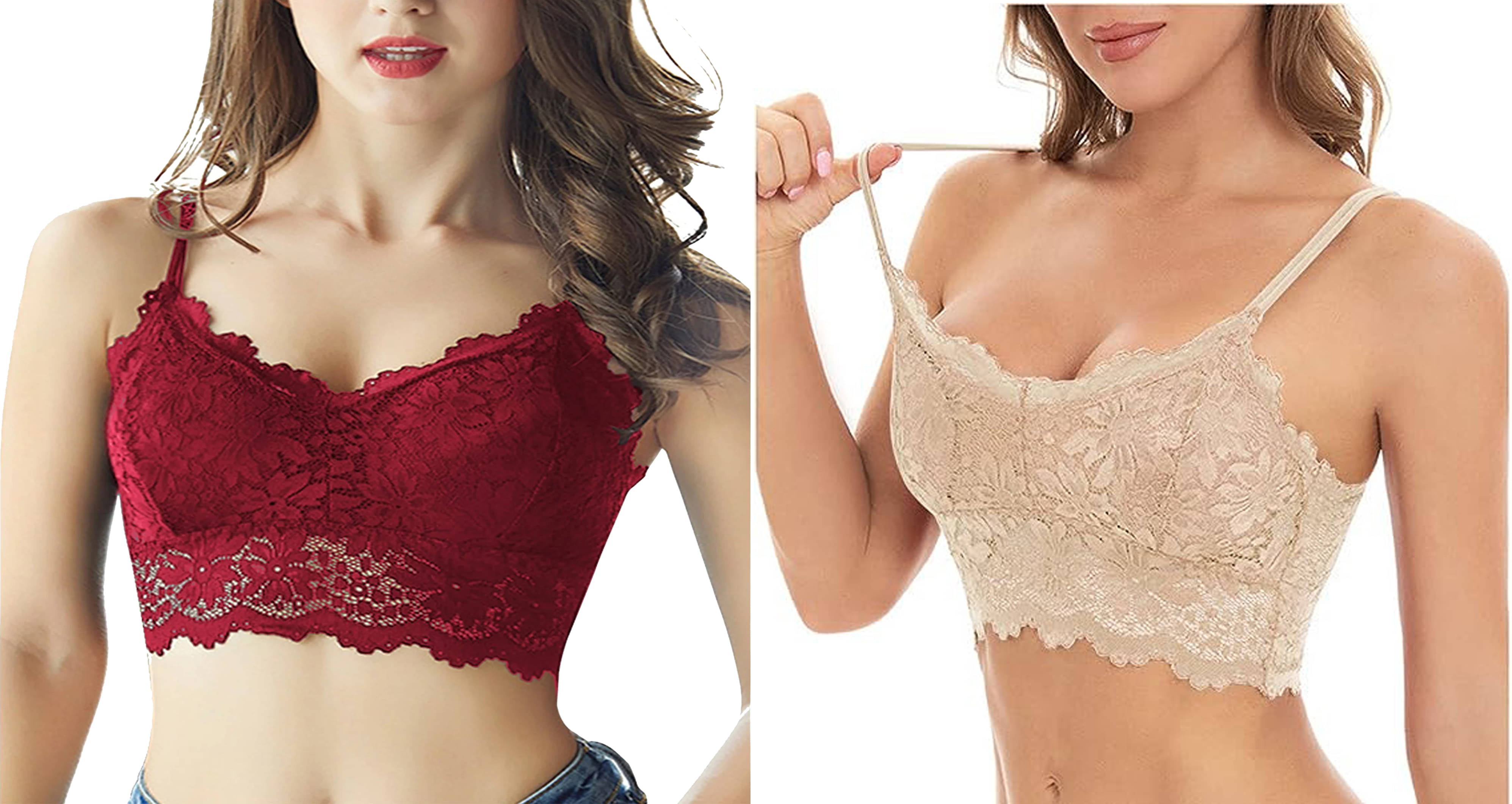 Kamini Pack of 2 Lace Lightly Padded Bralette Bra For Women ( Multicolor4 ) Kamini Pack of 2 Lace Lightly Padded Bralette Bra For Women ( Multicolor4 )