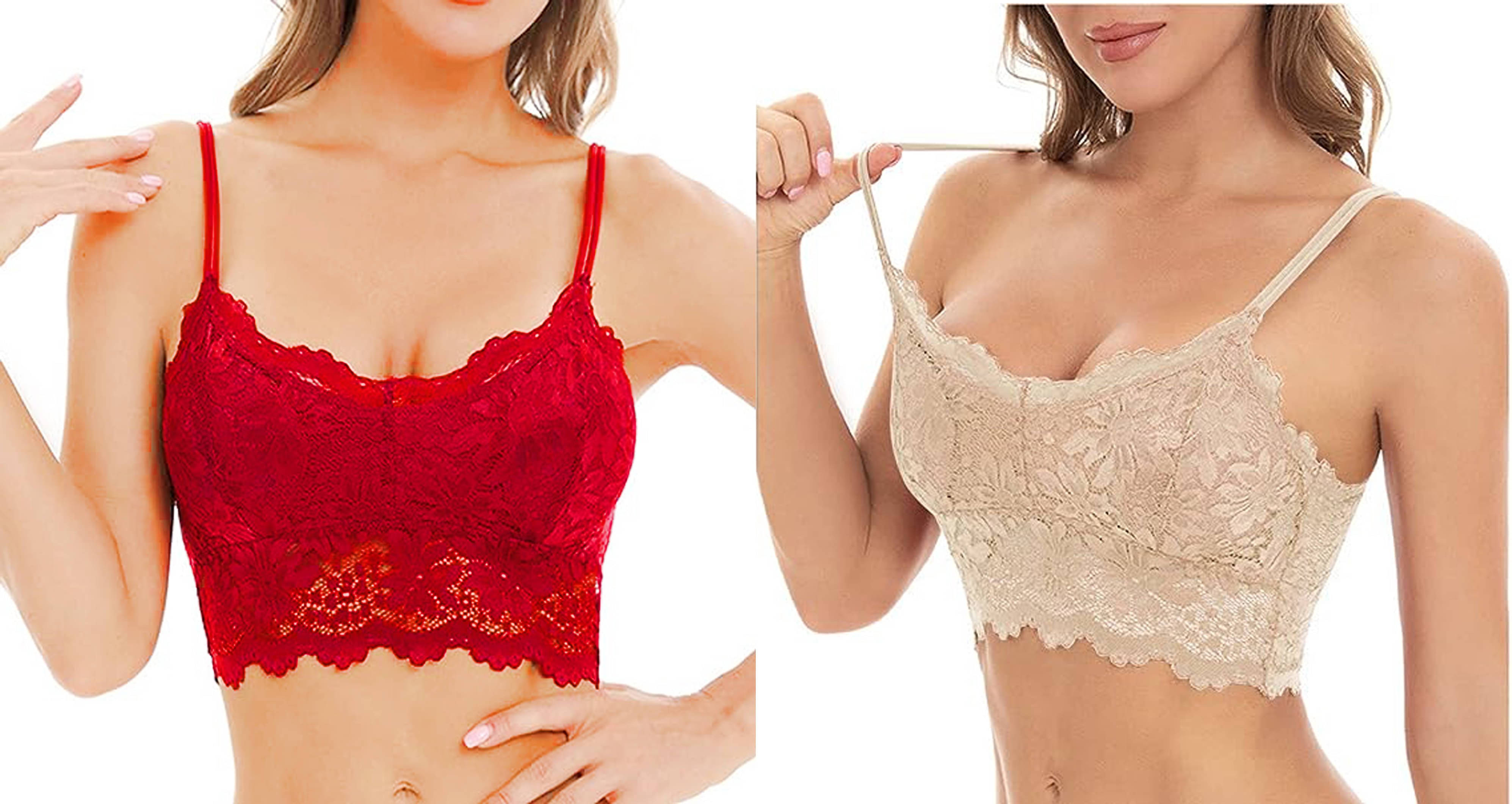 Kamini Pack of 2 Lace Lightly Padded Bralette Bra For Women ( Multicolor5 )     			Kamini Pack of 2 Lace Lightly Padded Bralette Bra For Women ( Multicolor5 )