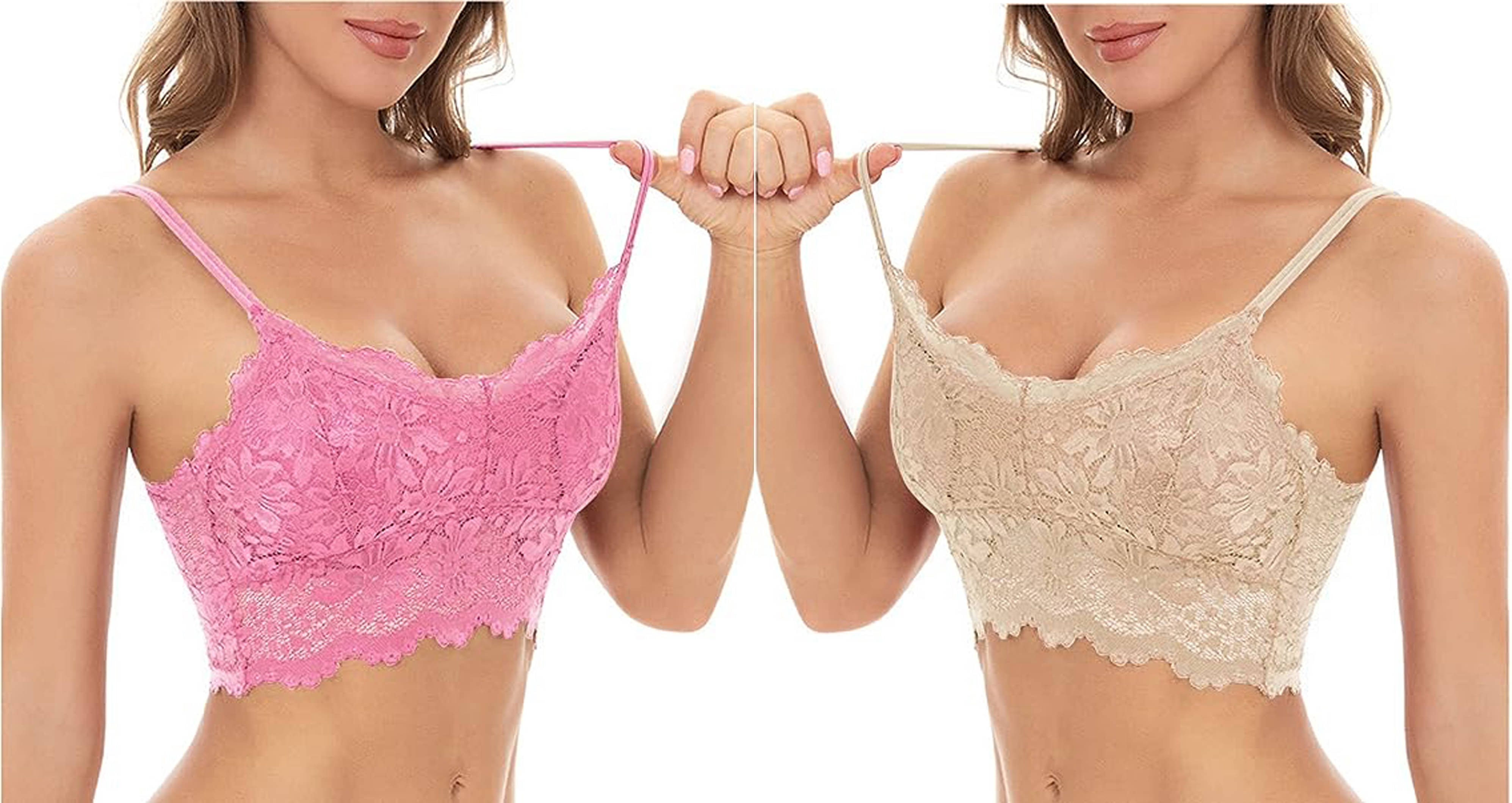     			Kamini Pack of 2 Lace Lightly Padded Bralette Bra For Women ( Multicolor1 )