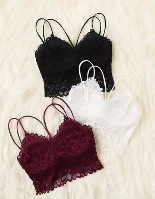     			Kamini Pack of 3 Lace Lightly Padded Bralette Bra For Women ( Multicolor1 )