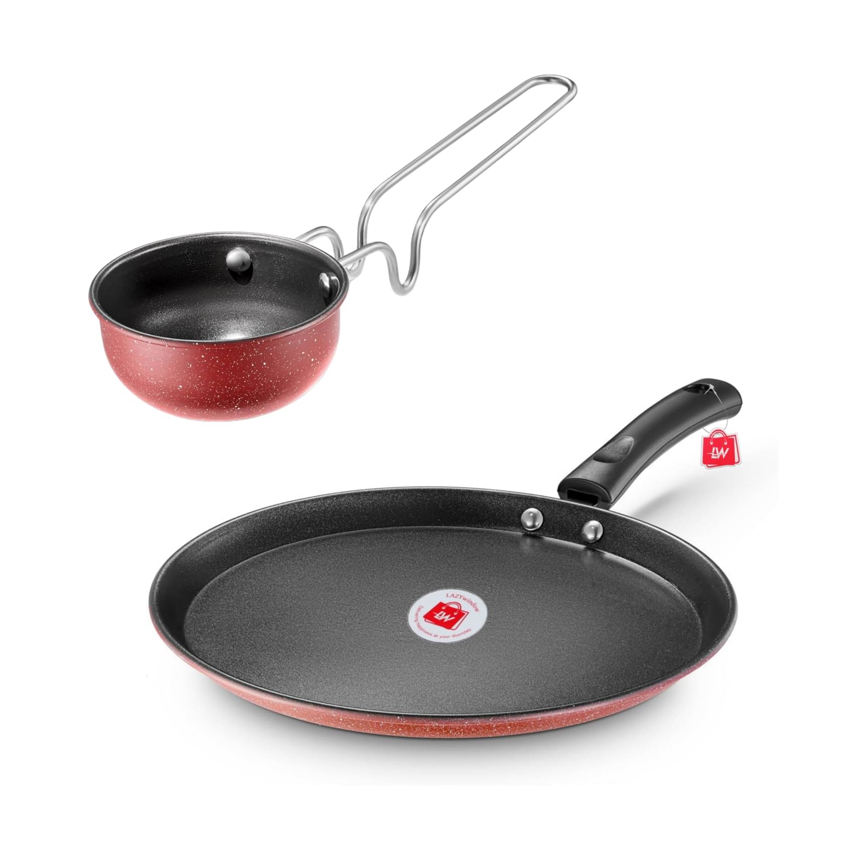 LAZYWINDOW Non-Stick PTFE (Non-stick) Pots & pan Induction Bottom without Lid 25 cm Diameter 0.5 Ltr LAZYWINDOW Non-Stick PTFE (Non-stick) Pots & pan Induction Bottom without Lid 25 cm Diameter 0.5 Ltr