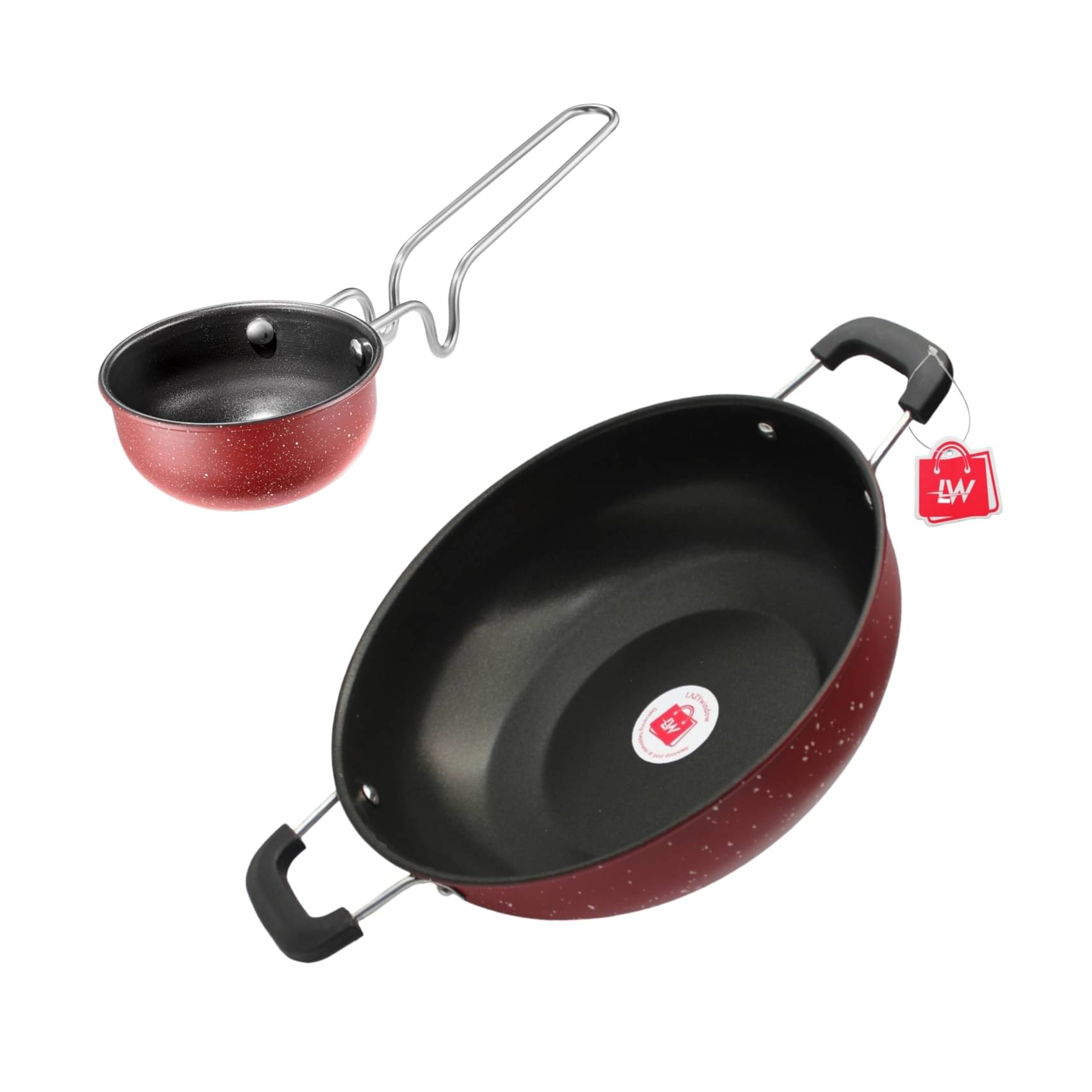 LAZYWINDOW Non-Stick PTFE (Non-stick) Pots & pan Induction Bottom without Lid 25 cm Diameter 1 Ltr LAZYWINDOW Non-Stick PTFE (Non-stick) Pots & pan Induction Bottom without Lid 25 cm Diameter 1 Ltr