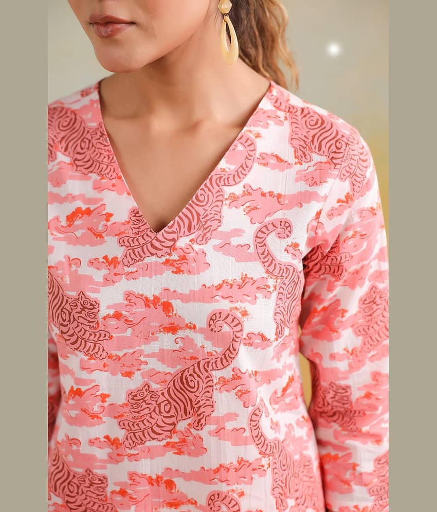 Label Flavia Women Printed Shirt With Trousers Co-Ord Set ( Multicolor )