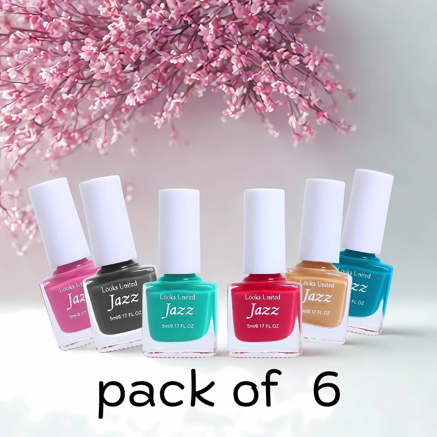 Looks United Multi Glossy Nail Polish 6 ( Pack of 6 )
