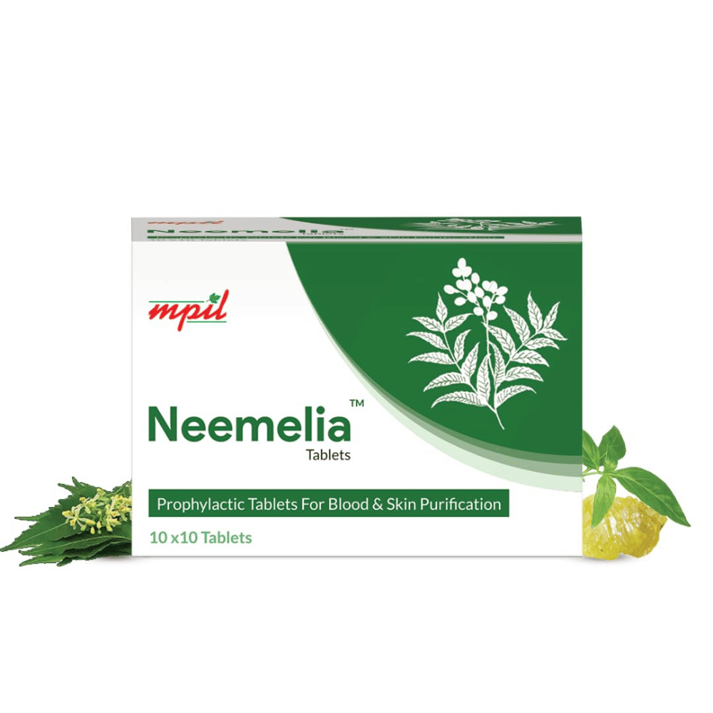     			MPIL Wellness Neemelia for skin Alergy and pimple Tablet 100 no.s Pack Of 1