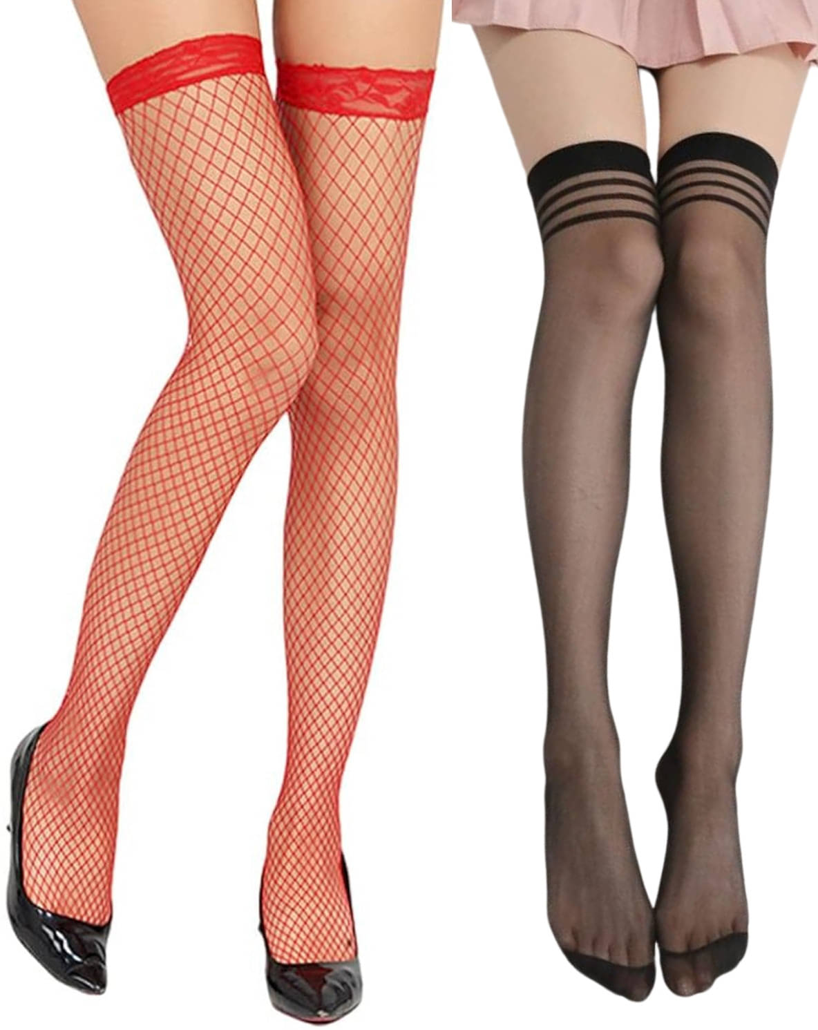     			Neska Moda Pack of 2 Women's Nylon Full length Stockings ( Multicolor )