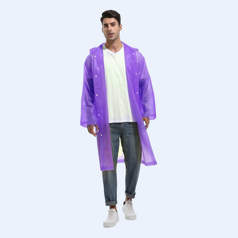     			Paryag Purple PVC Men's Raincoat ( Pack of 1 )