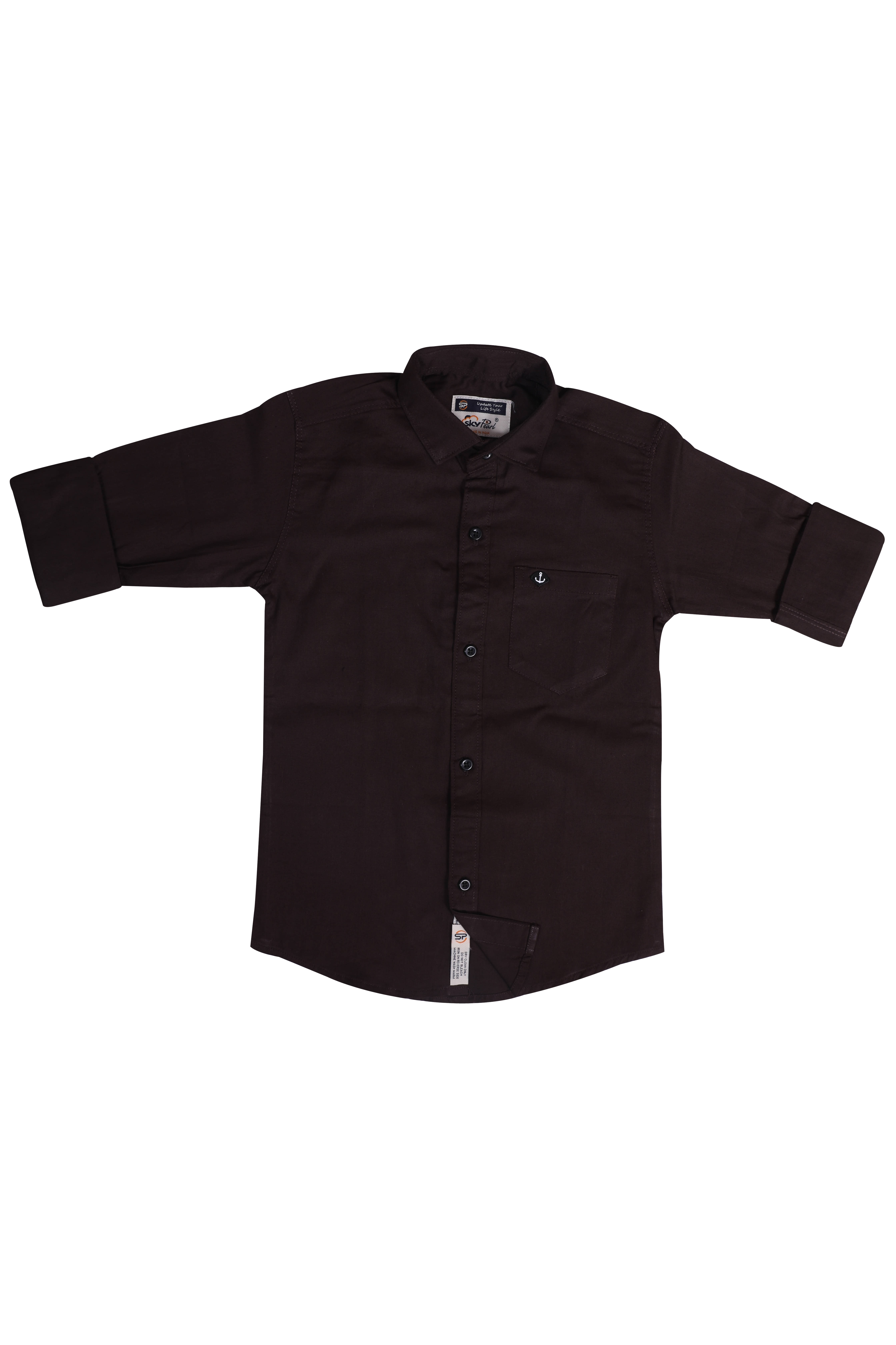 SKY PEARL Pack of 1 Boys Cotton Blend Full Sleeves Shirt ( Brown ) SKY PEARL Pack of 1 Boys Cotton Blend Full Sleeves Shirt ( Brown )
