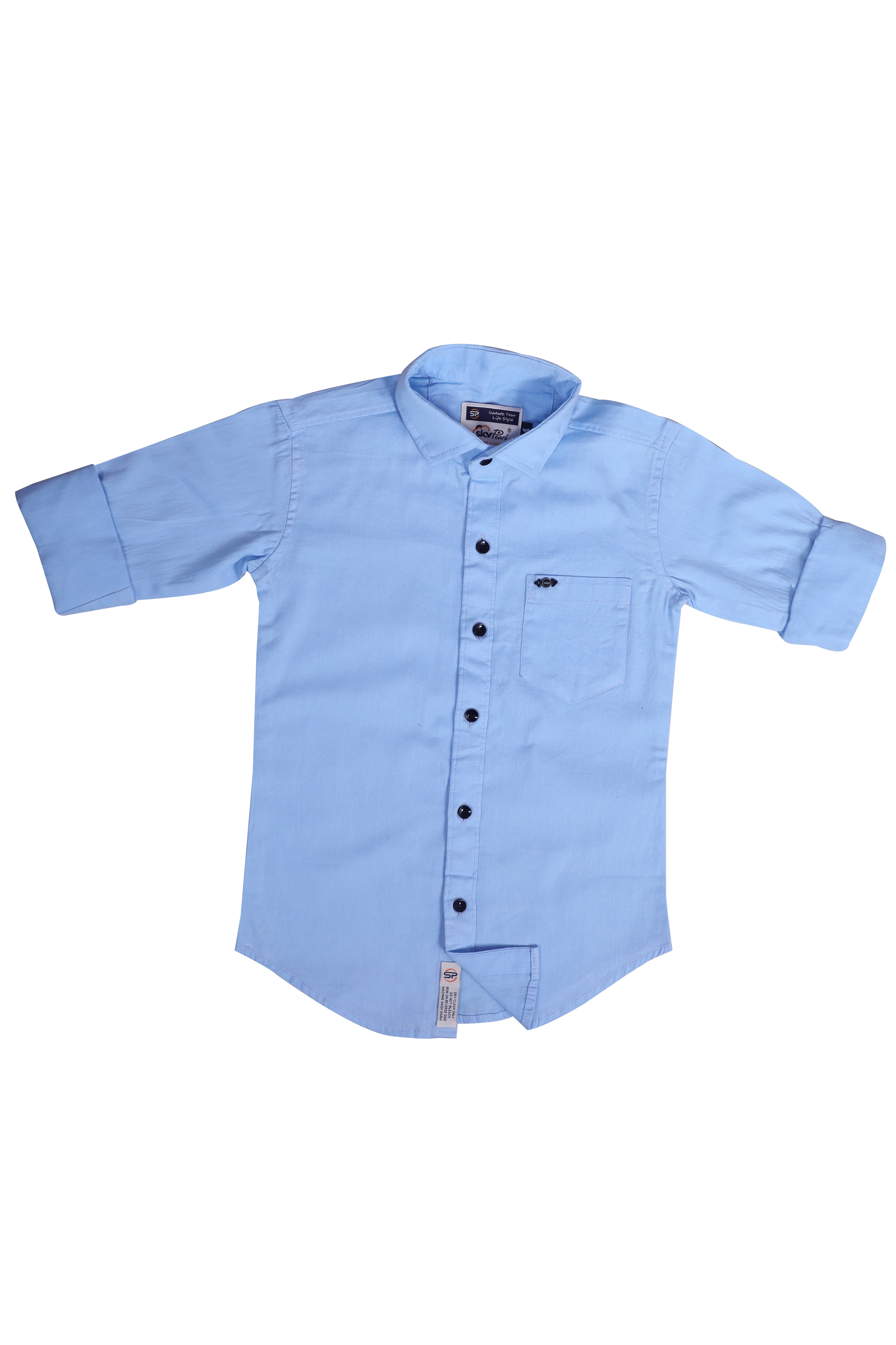 SKY PEARL Pack of 1 Boys Cotton Blend Full Sleeves Shirt ( Sky Blue ) SKY PEARL Pack of 1 Boys Cotton Blend Full Sleeves Shirt ( Sky Blue )