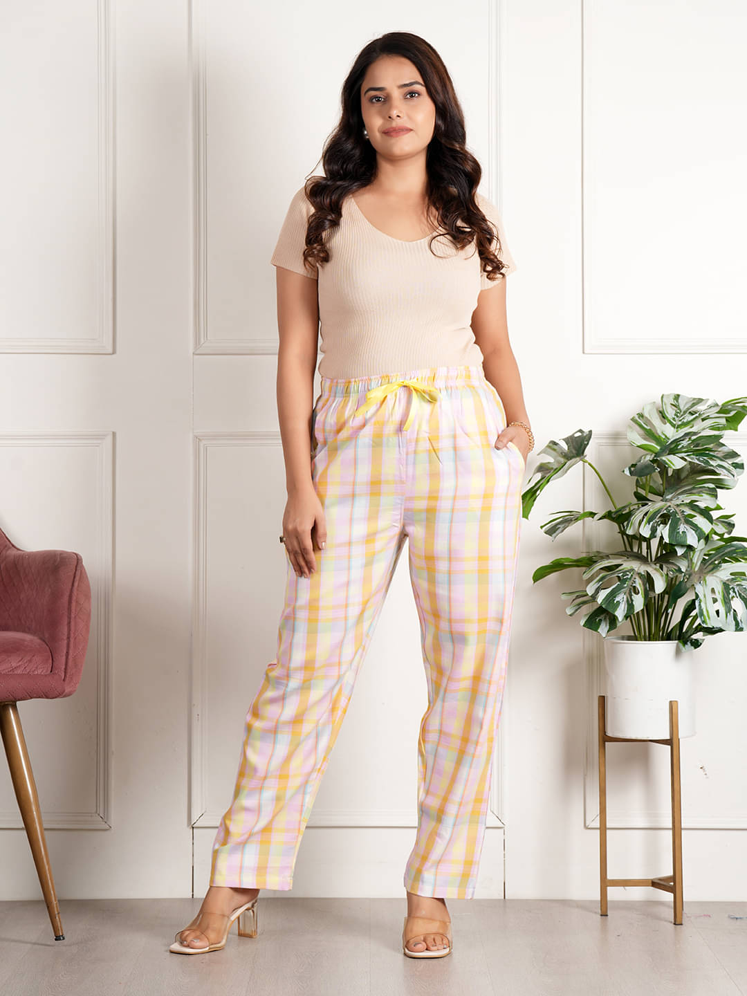     			STYLE SHOES Multicolor Rayon Women's Nightwear Pyjama ( Pack of 1 )