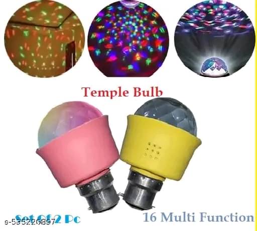 Temple Light / BULB MINI LED CrystaEl Bulb Magic Disco Light 5W Dimmable LED Bulb ( Pack of 2 ) Temple Light / BULB MINI LED CrystaEl Bulb Magic Disco Light 5W Dimmable LED Bulb ( Pack of 2 )