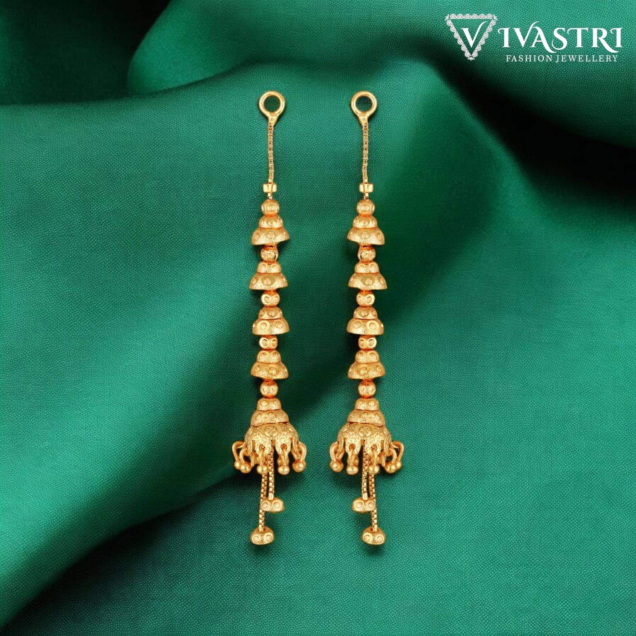     			VIVASTRI Golden Drop Earrings ( Pack of 1 )