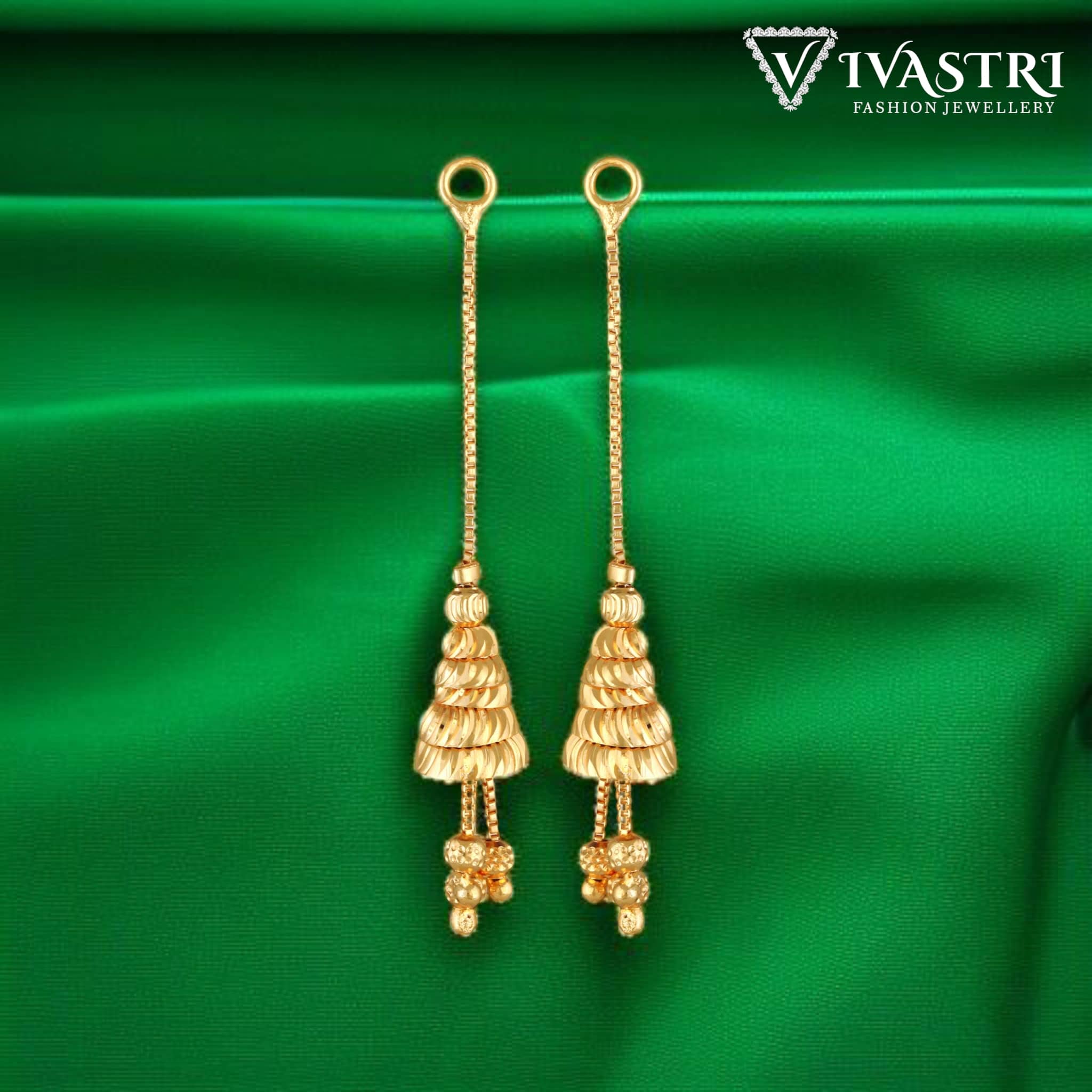 VIVASTRI Golden Drop Earrings ( Pack of 1 ) - Earrings | Buy online on ZillyBuy