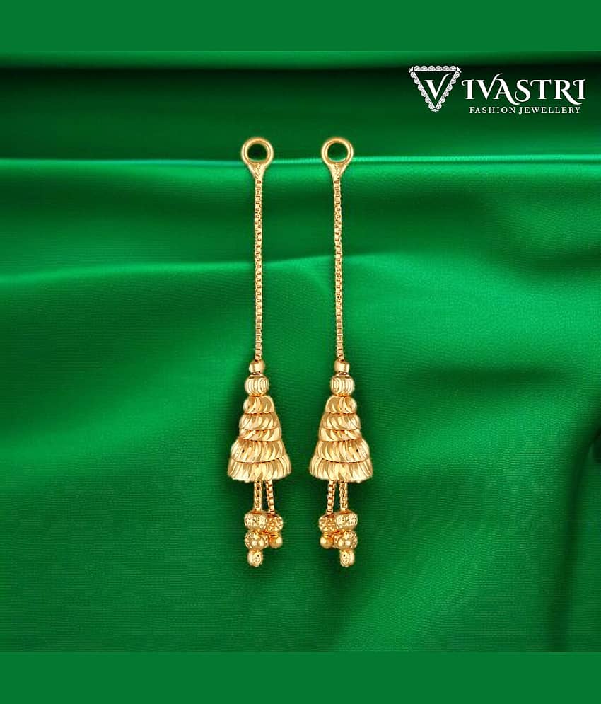 VIVASTRI Golden Drop Earrings ( Pack of 1 ) - Earrings | Buy online on ZillyBuy