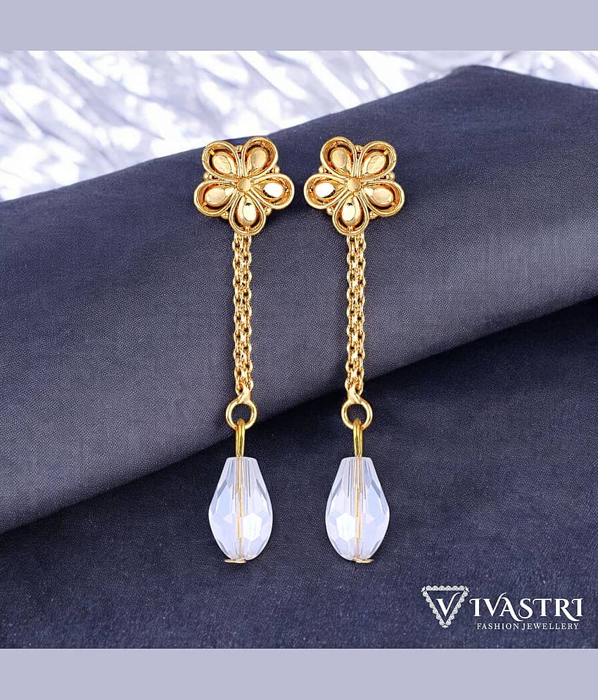 VIVASTRI Golden Drop Earrings ( Pack of 1 ) - Earrings | Buy online on ZillyBuy