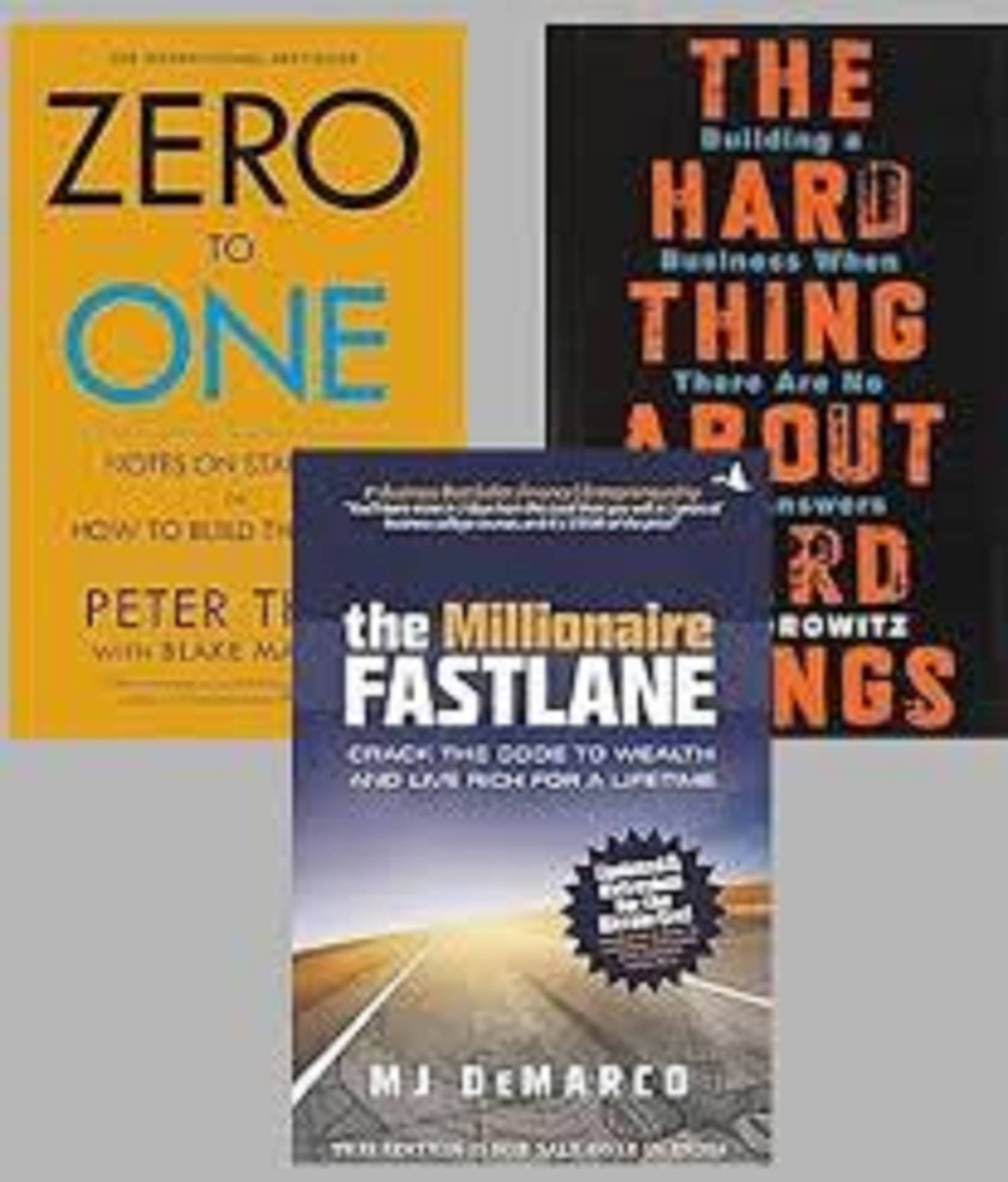 combo of 3 book Zero To One & The Hard Thing about Hard Thing & The Millionaire Fastlane combo of 3 book Zero To One & The Hard Thing about Hard Thing & The Millionaire Fastlane