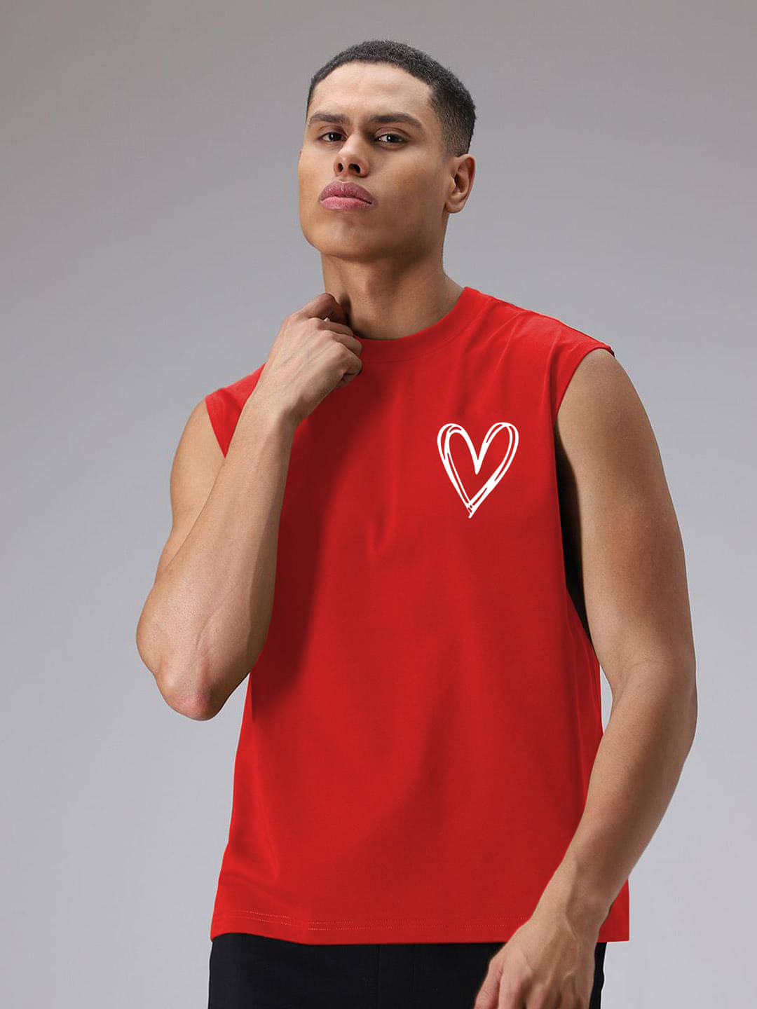 genzy Men Cotton Blend Relaxed Fit Solid T-Shirt ( Red ) genzy Men Cotton Blend Relaxed Fit Solid T-Shirt ( Red )