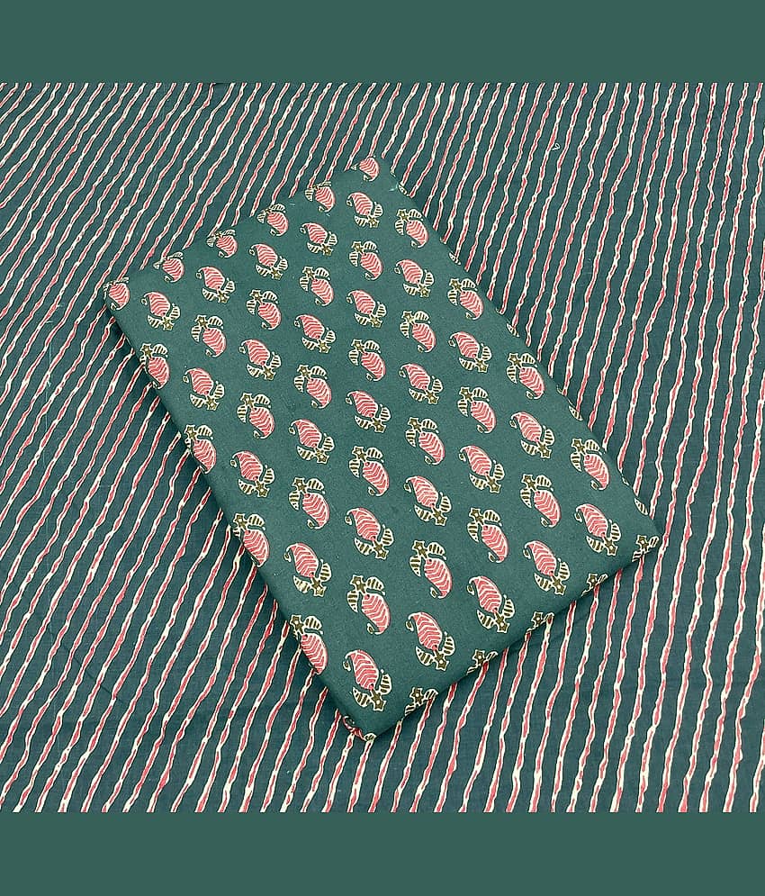 gufrina Women Cotton Unstitched Dress Material ( Green ) - Unstitched Fabrics | Buy online on ZillyBuy