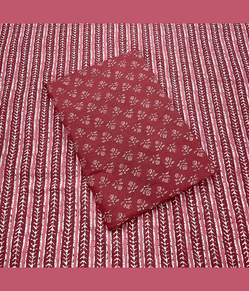 gufrina Women Cotton Unstitched Dress Material ( Maroon ) - Unstitched Fabrics | Buy online on ZillyBuy
