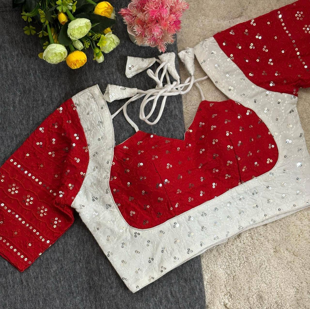 ARZ Red Readymade with Pad Cotton Blend Women's Blouse ( Pack of 1 )     			ARZ Red Readymade with Pad Cotton Blend Women's Blouse ( Pack of 1 )