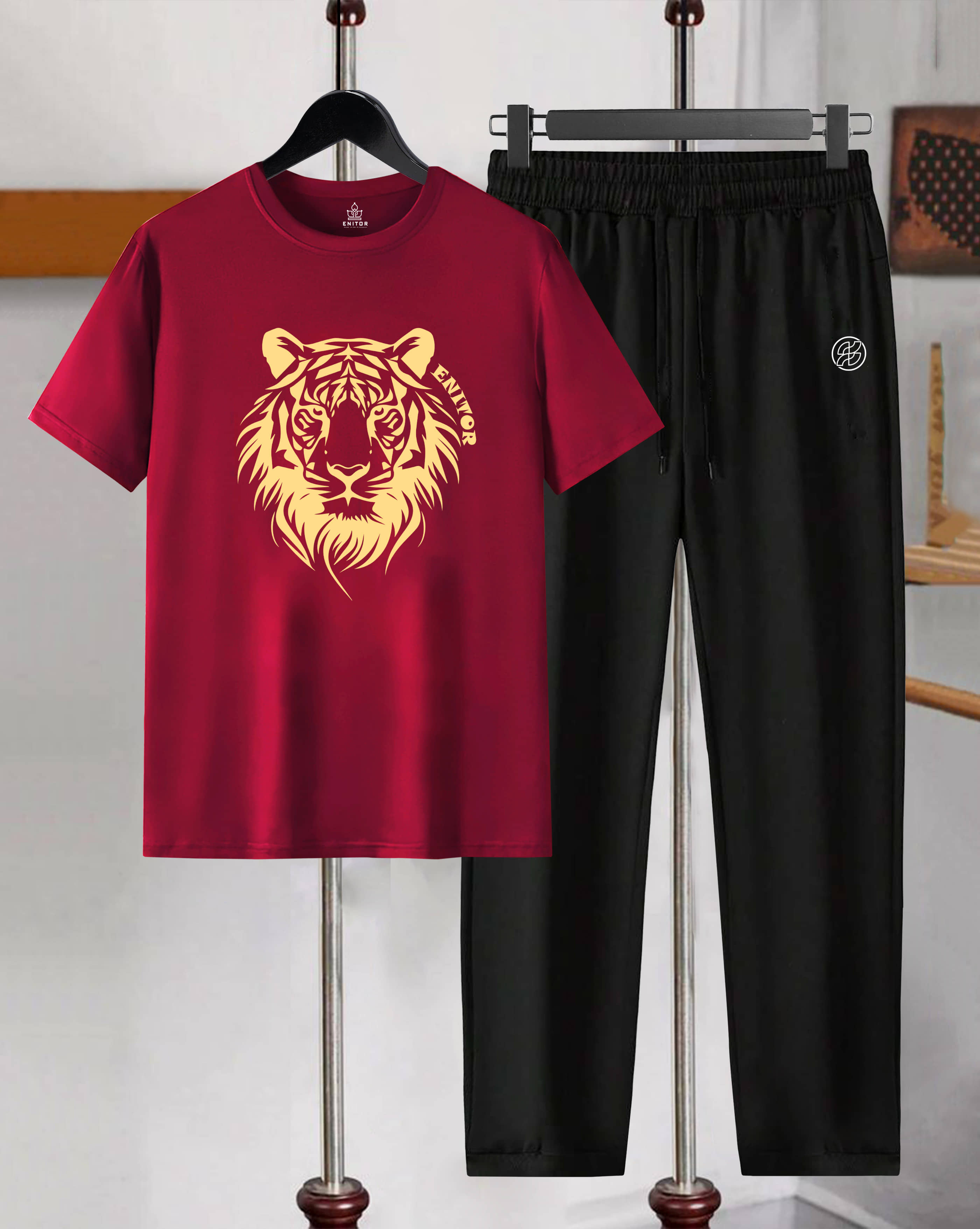 AUSK Maroon Cotton Blend Relaxed Fit Men's Tracksuit ( Pack of 1 )