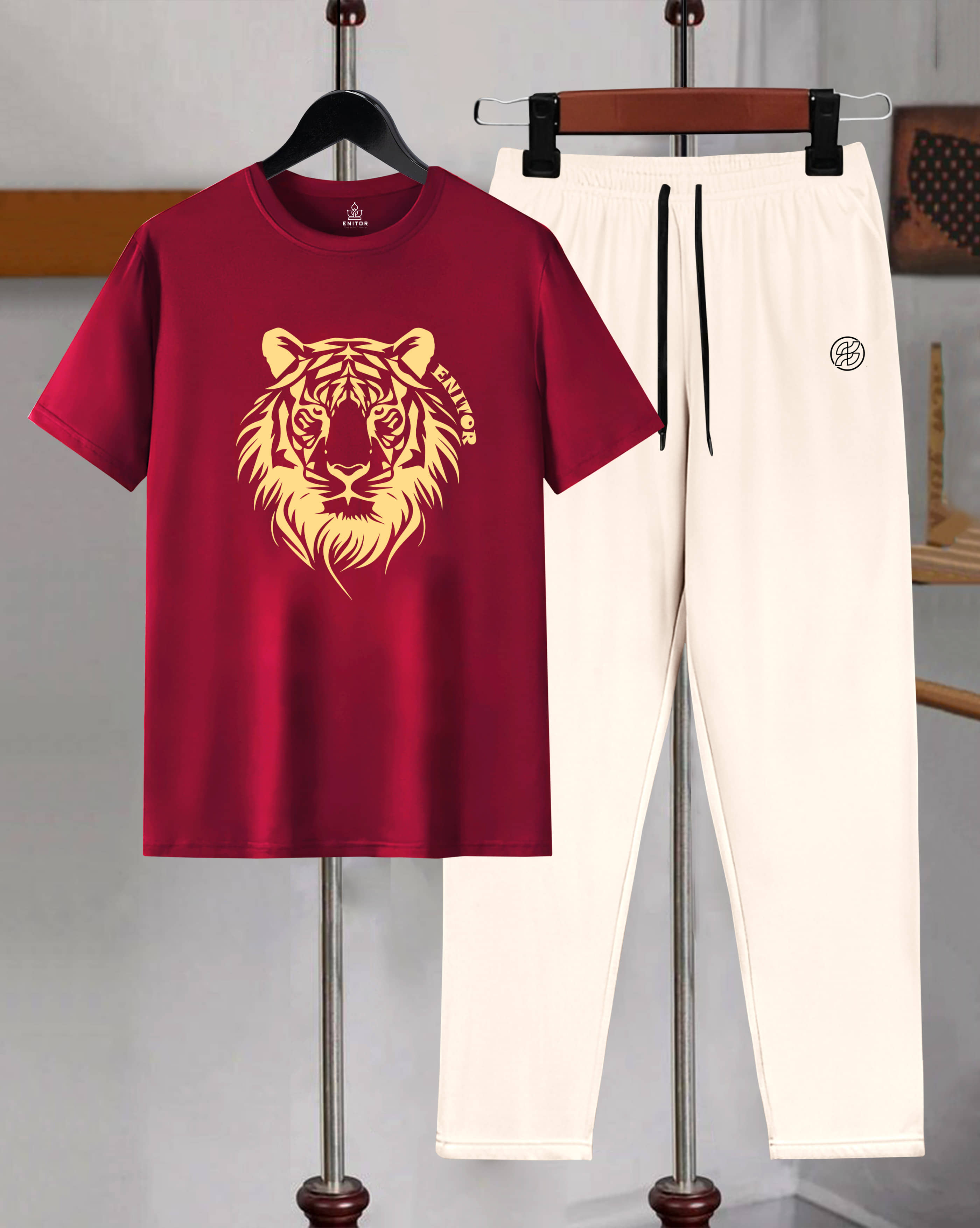 AUSK Maroon Cotton Blend Relaxed Fit Men's Tracksuit ( Pack of 1 )