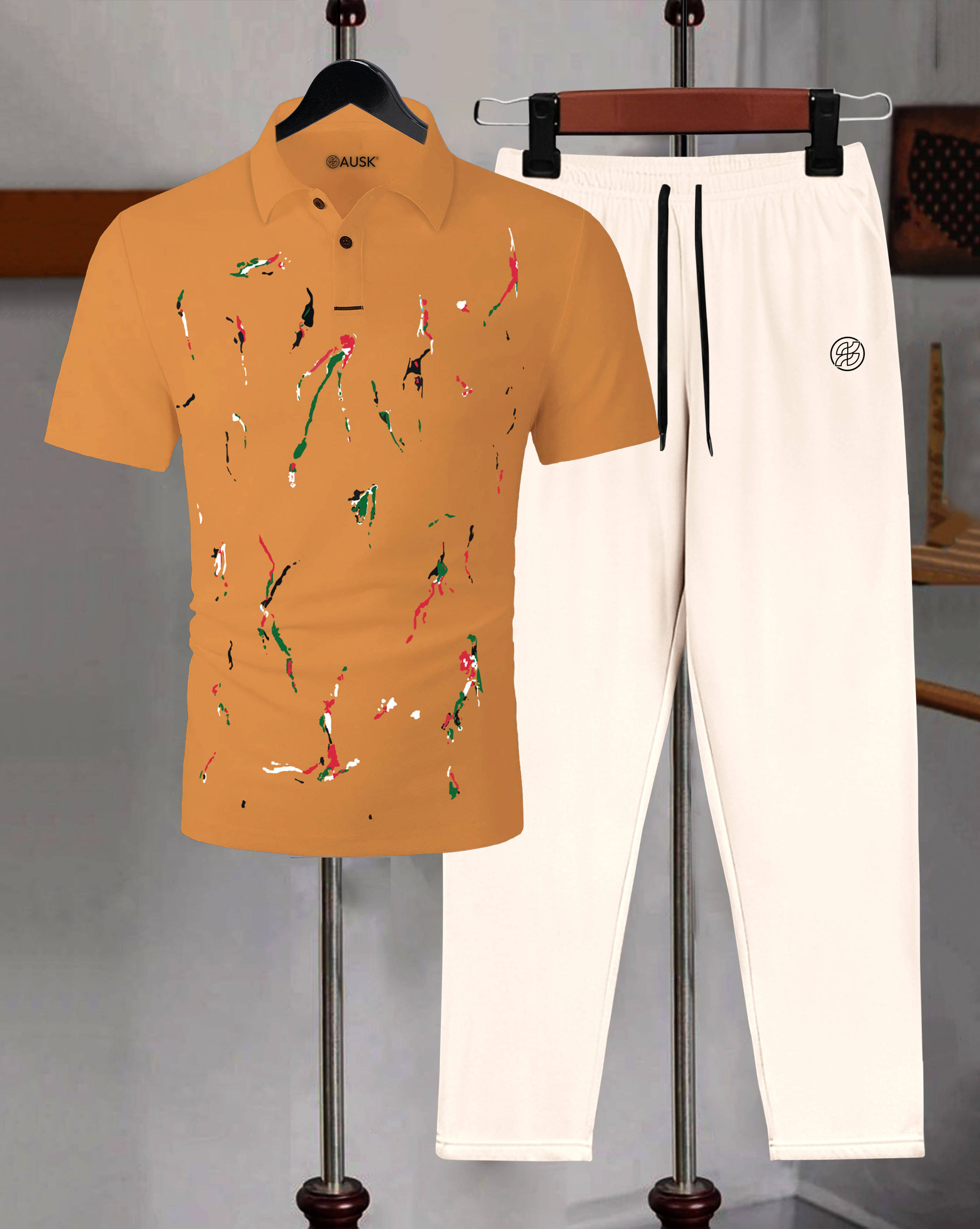     			AUSK Mustard Cotton Blend Relaxed Fit Men's Tracksuit ( Pack of 1 )