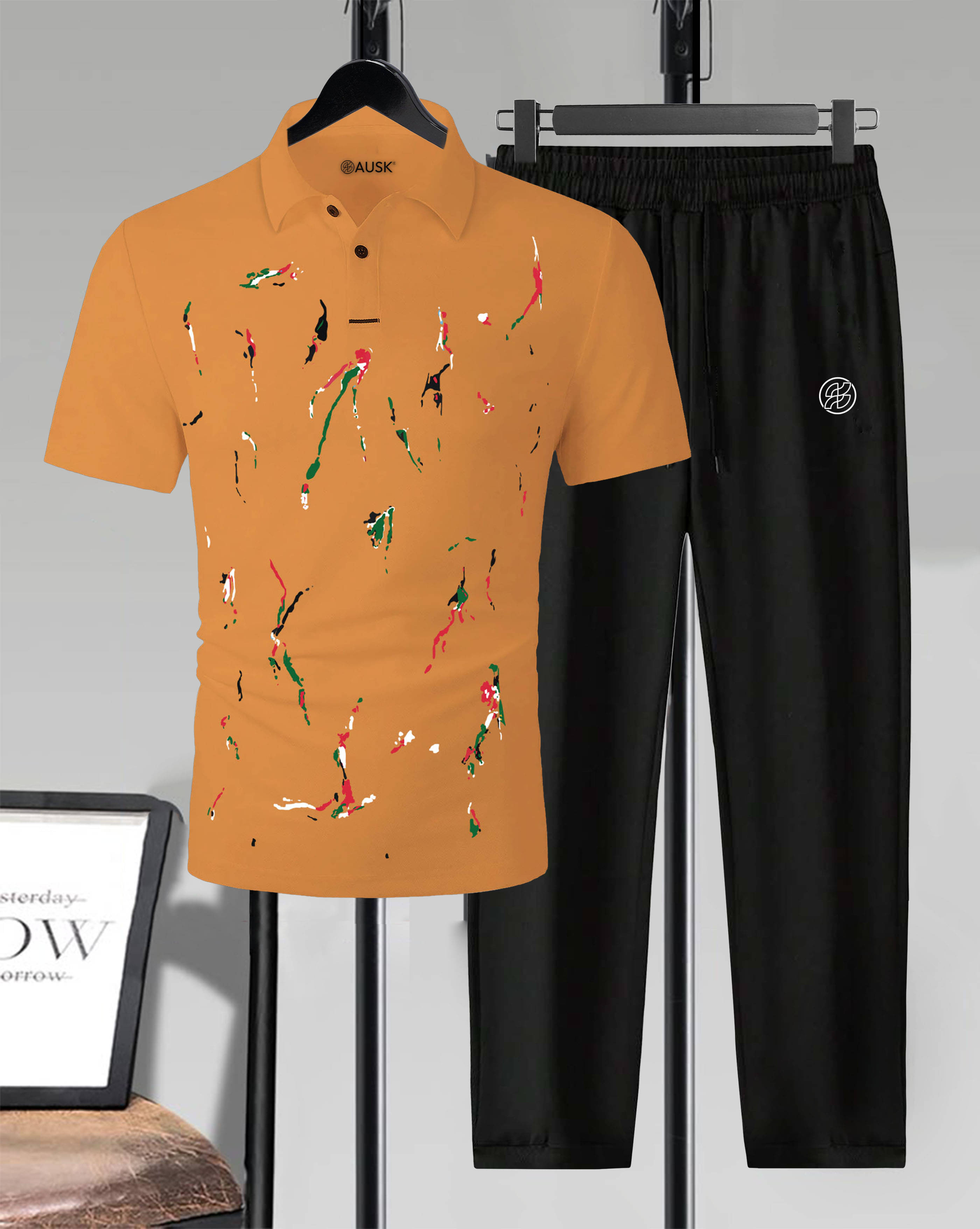     			AUSK Mustard Cotton Blend Relaxed Fit Men's Tracksuit ( Pack of 1 )