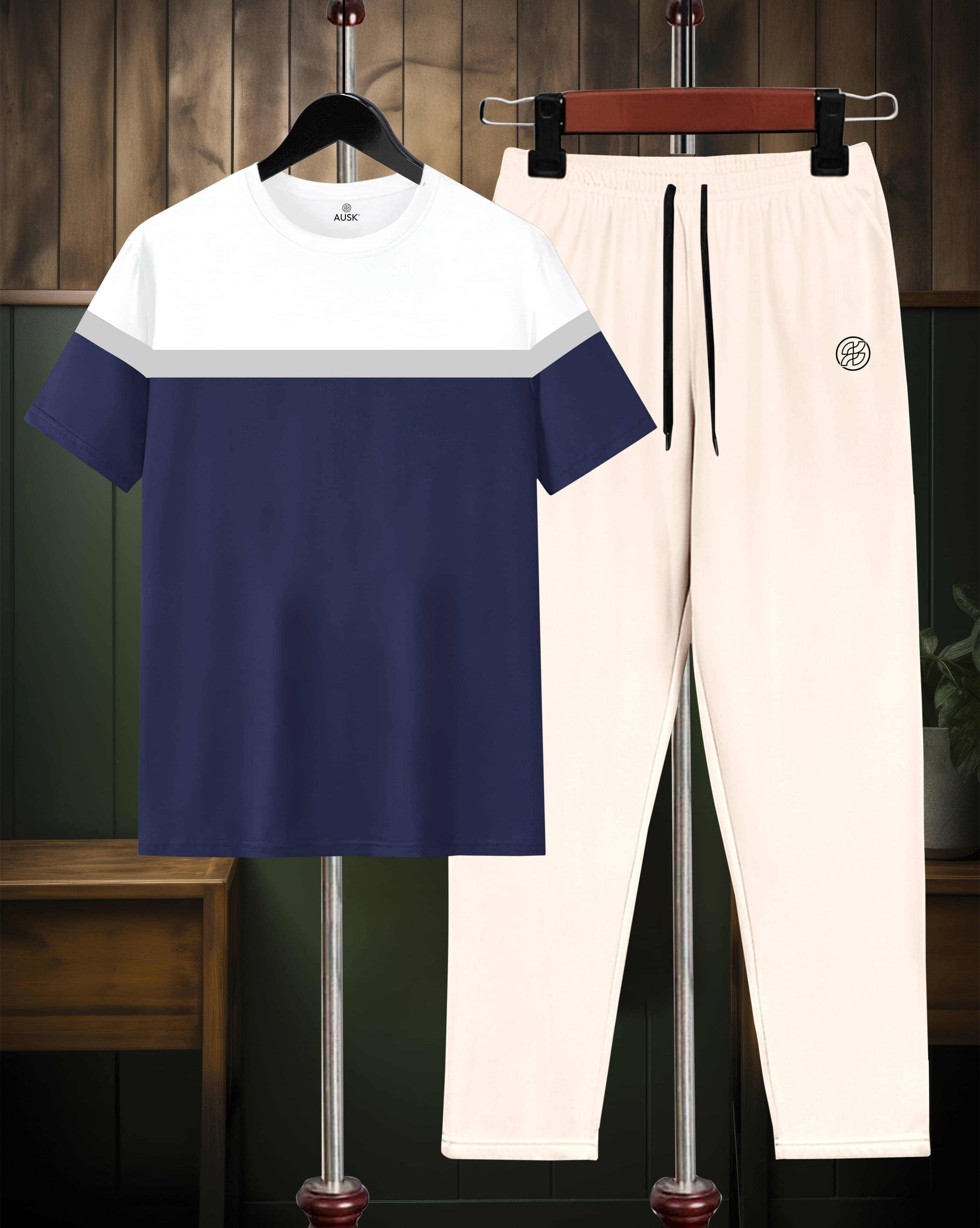 AUSK Navy Blue Cotton Blend Relaxed Fit Men's Tracksuit ( Pack of 1 ) AUSK Navy Blue Cotton Blend Relaxed Fit Men's Tracksuit ( Pack of 1 )