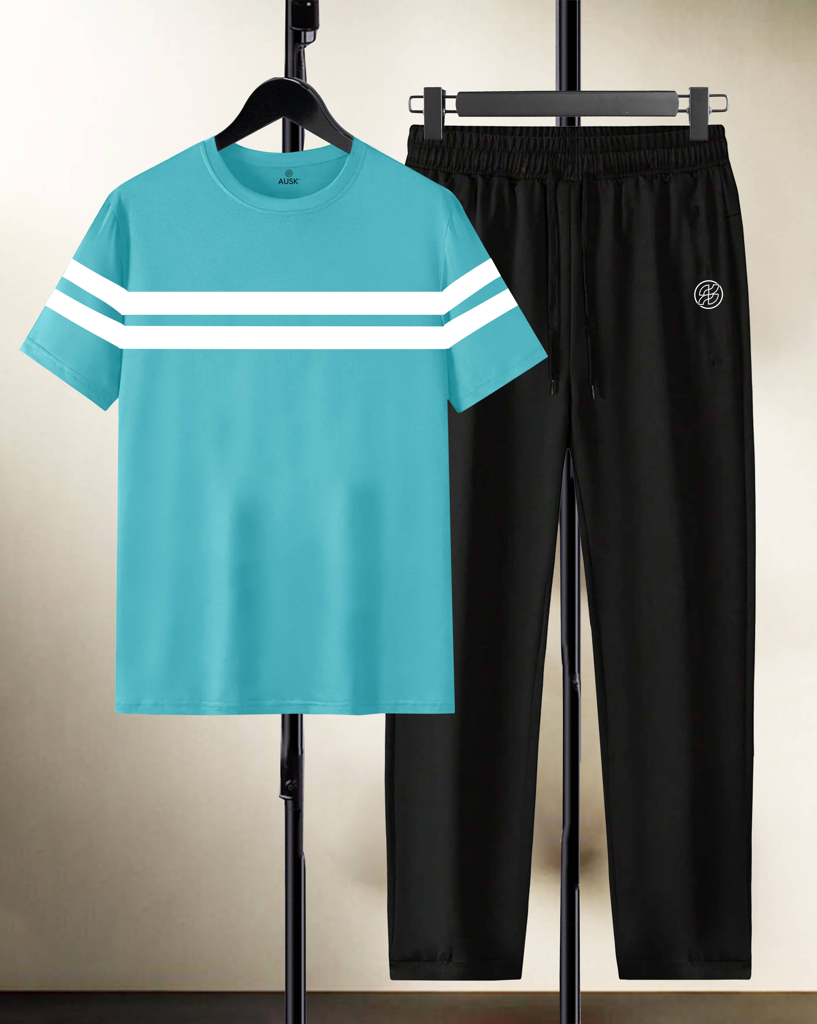 AUSK Teal Cotton Blend Relaxed Fit Men's Tracksuit ( Pack of 1 )