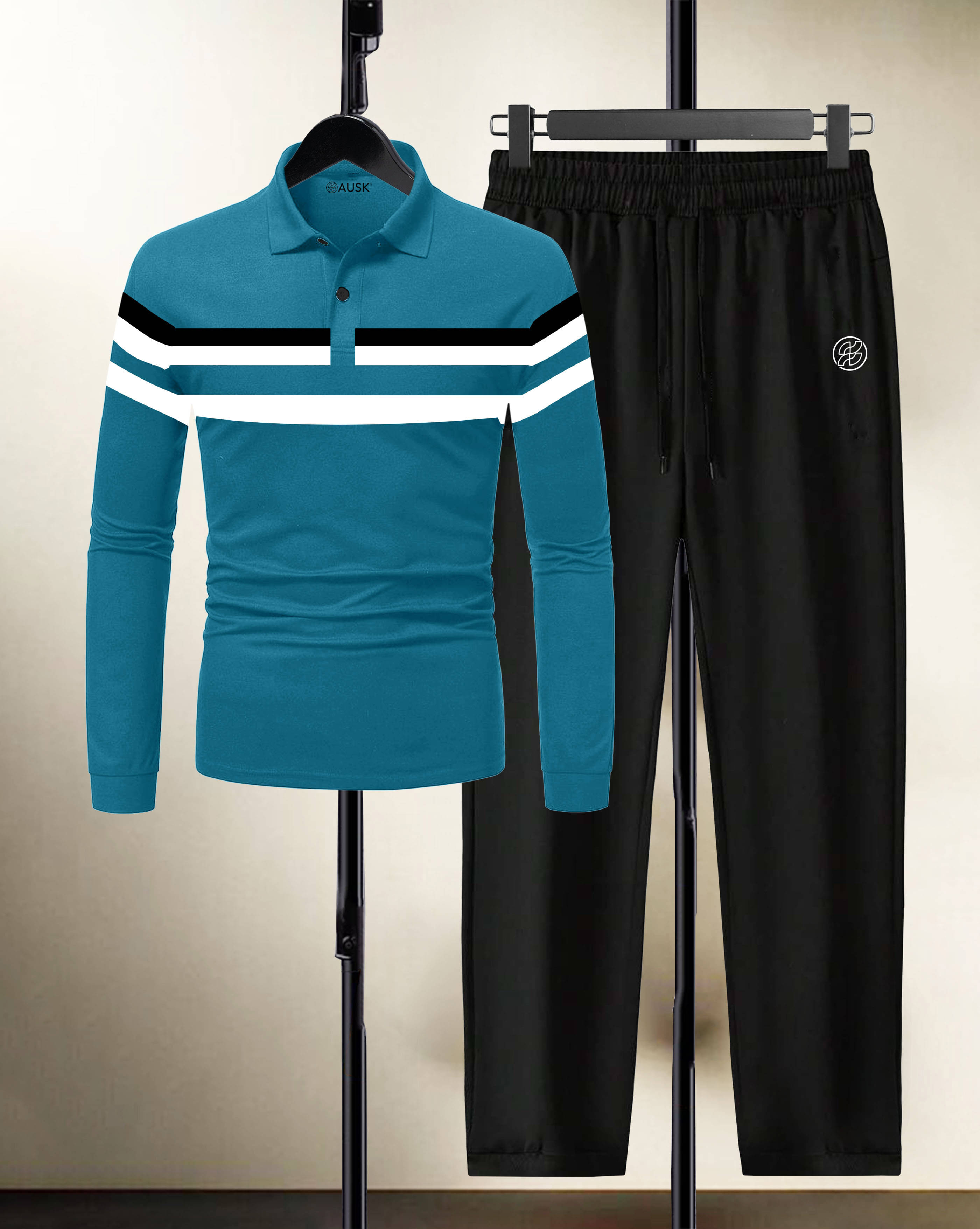     			AUSK Teal Cotton Blend Relaxed Fit Men's Tracksuit ( Pack of 1 )