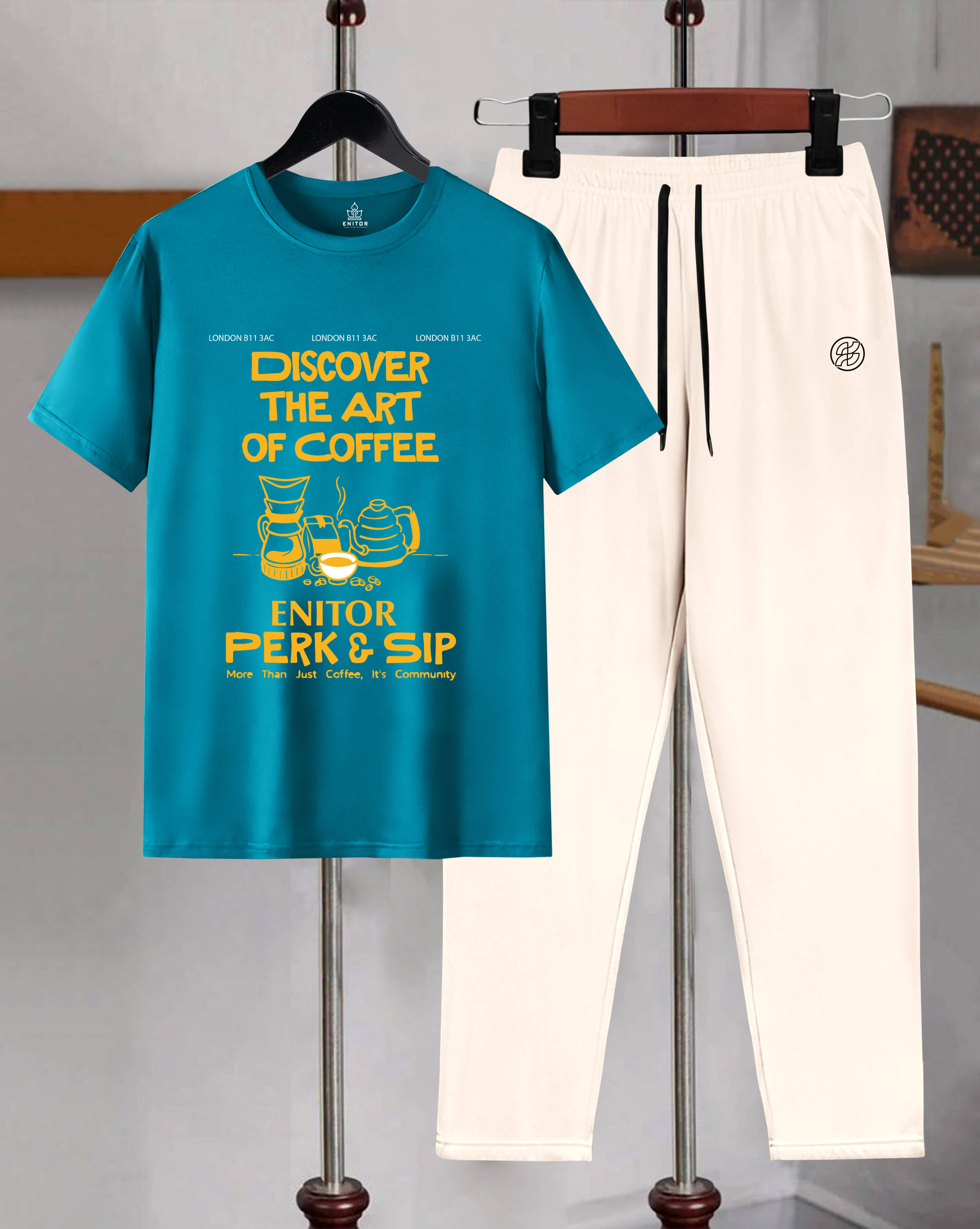 AUSK Teal Cotton Blend Relaxed Fit Men's Tracksuit ( Pack of 1 )     			AUSK Teal Cotton Blend Relaxed Fit Men's Tracksuit ( Pack of 1 )