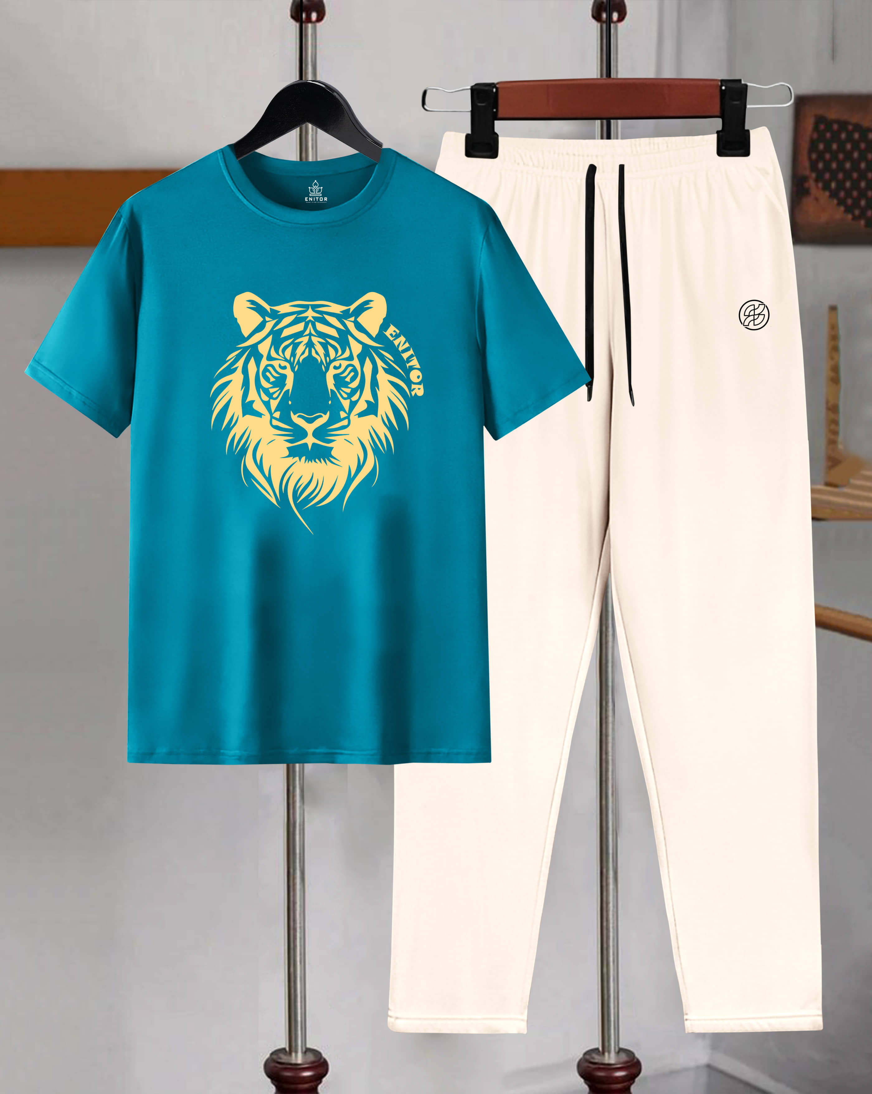 AUSK Teal Cotton Blend Relaxed Fit Men's Tracksuit ( Pack of 1 )