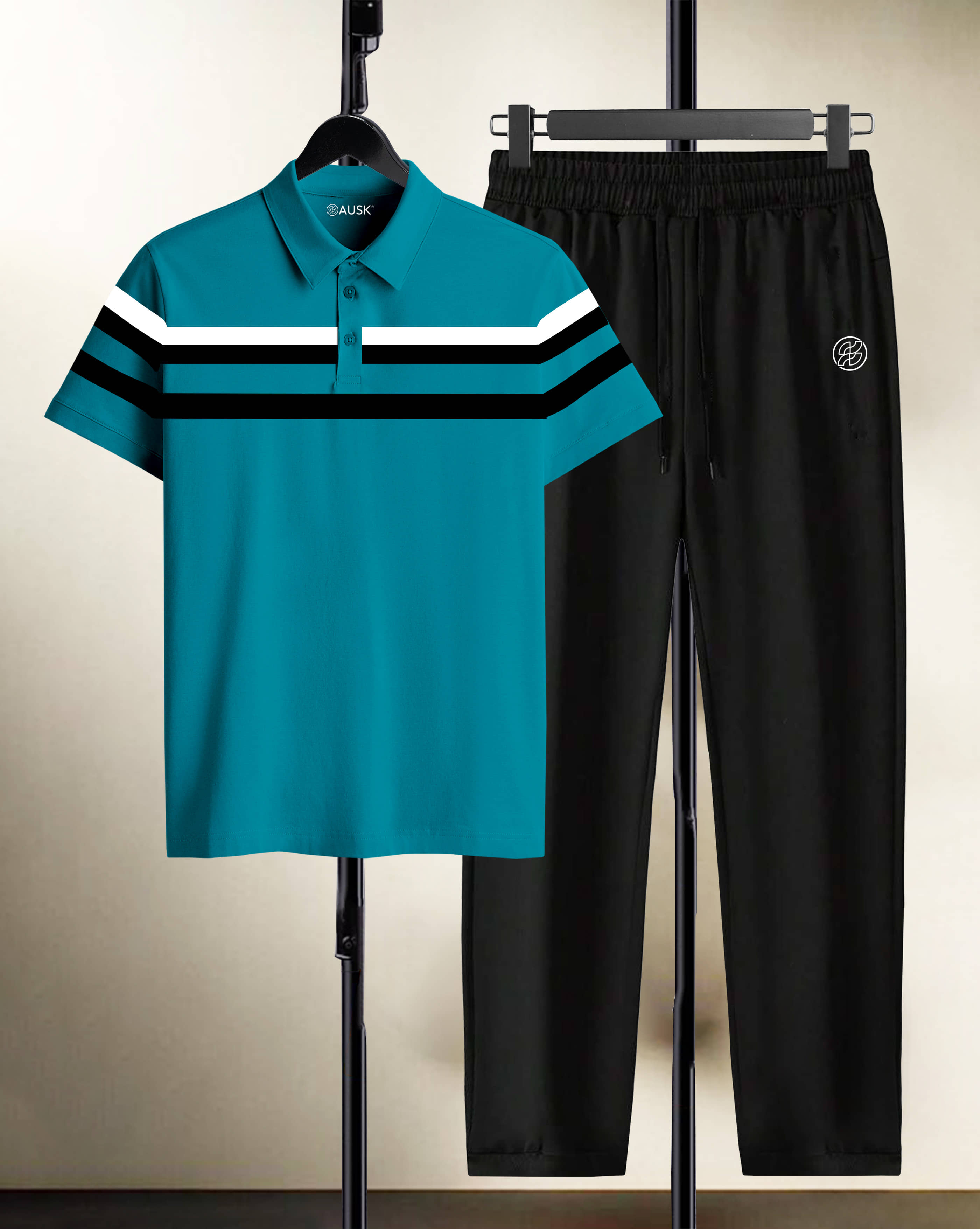 AUSK Teal Cotton Blend Relaxed Fit Men's Tracksuit ( Pack of 1 )