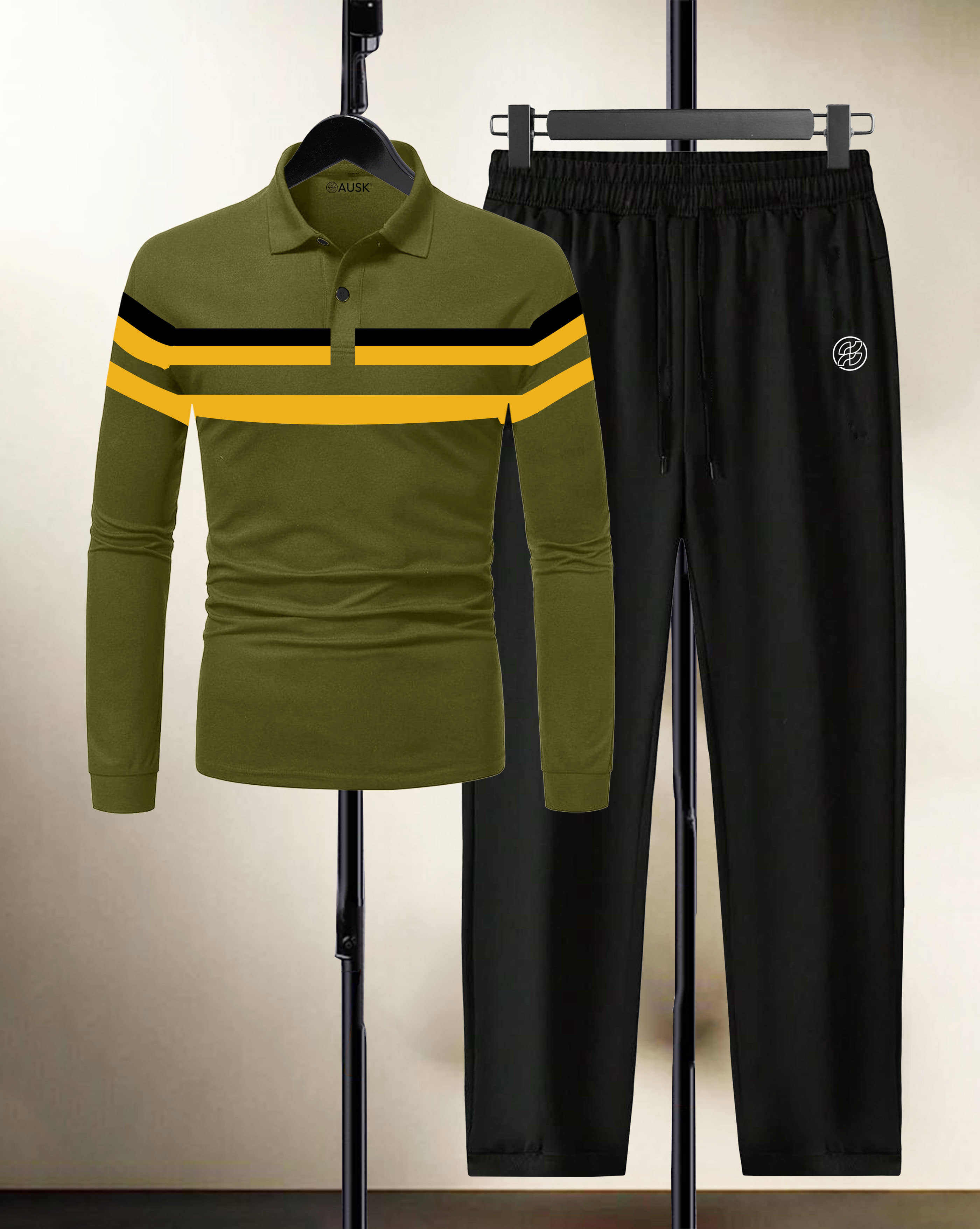 AUSK Peach Cotton Blend Relaxed Fit Men's Tracksuit ( Pack of 1 )