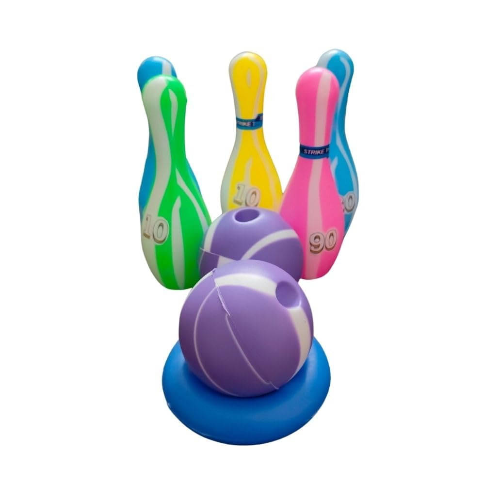     			Bowling Set with 10 Pins & 2 Balls Toys Sports Indoor & Outdoor Game for Kids