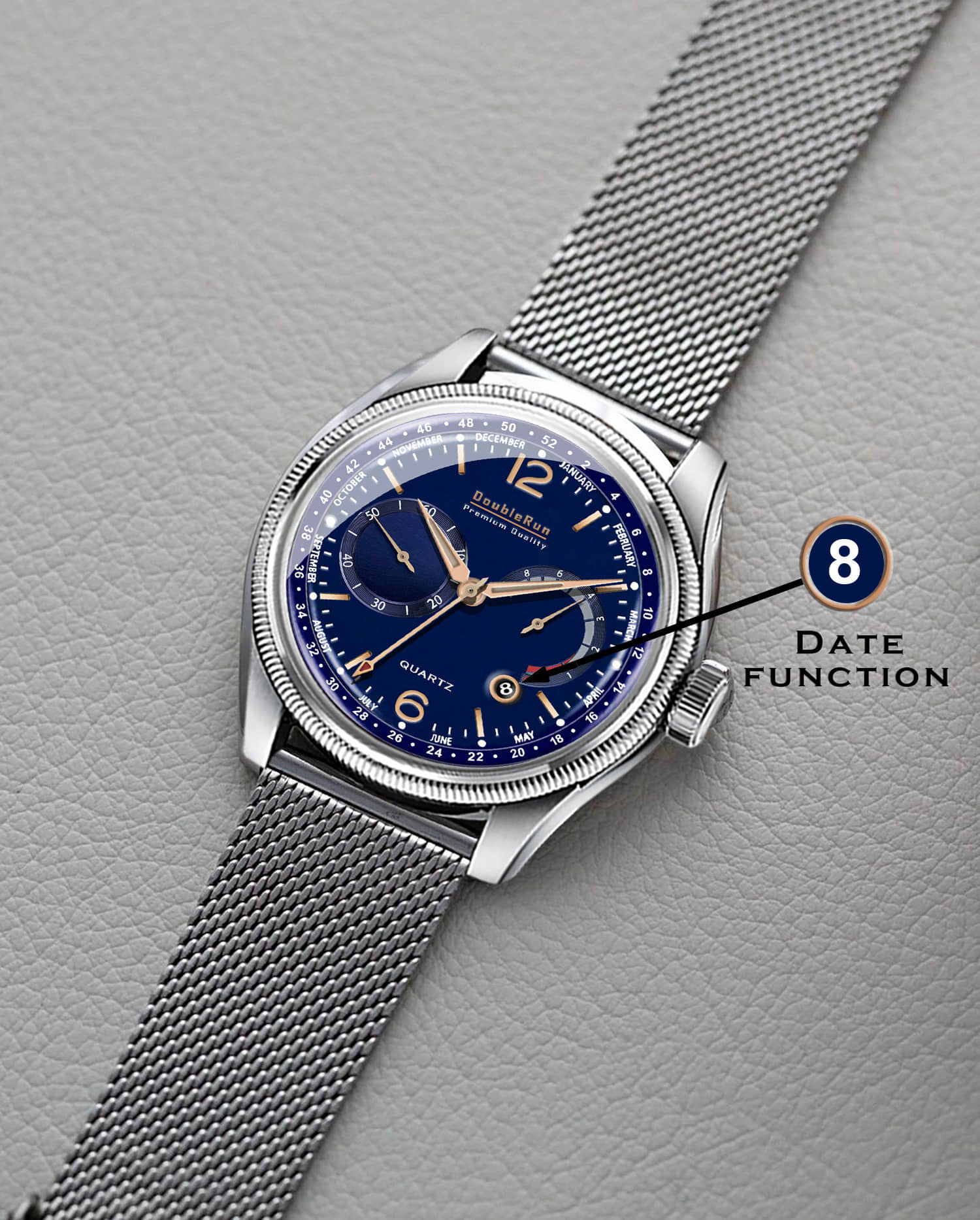 DoubleRun Silver Stainless Steel Analog Men's Watch