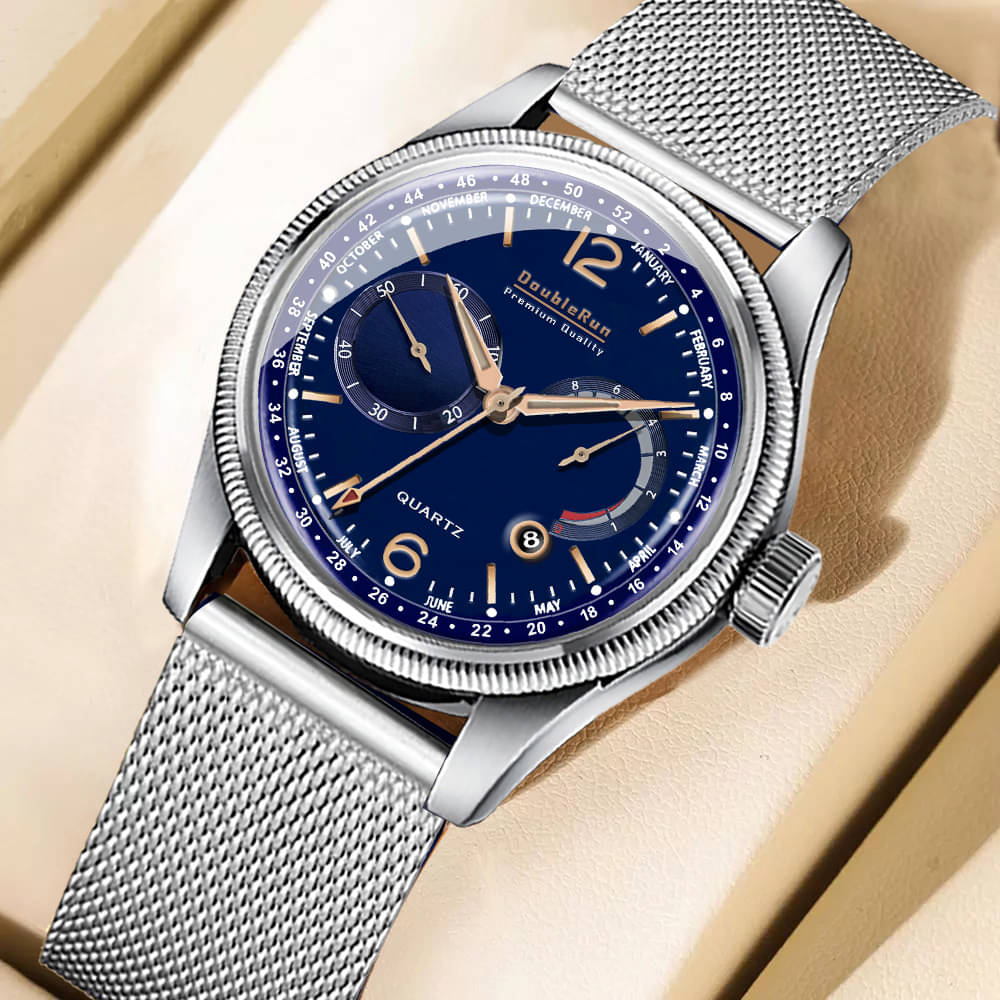     			DoubleRun Silver Stainless Steel Analog Men's Watch